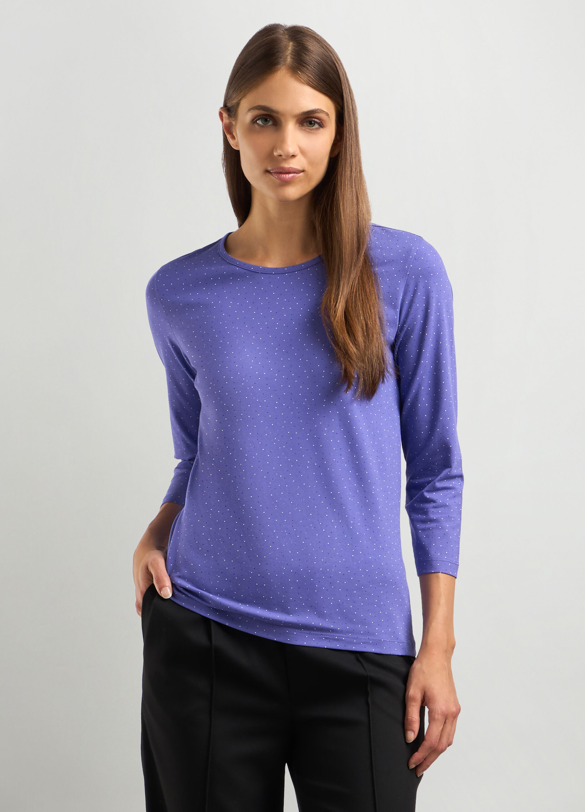T-shirt in jersey di cotone stretch donna_0