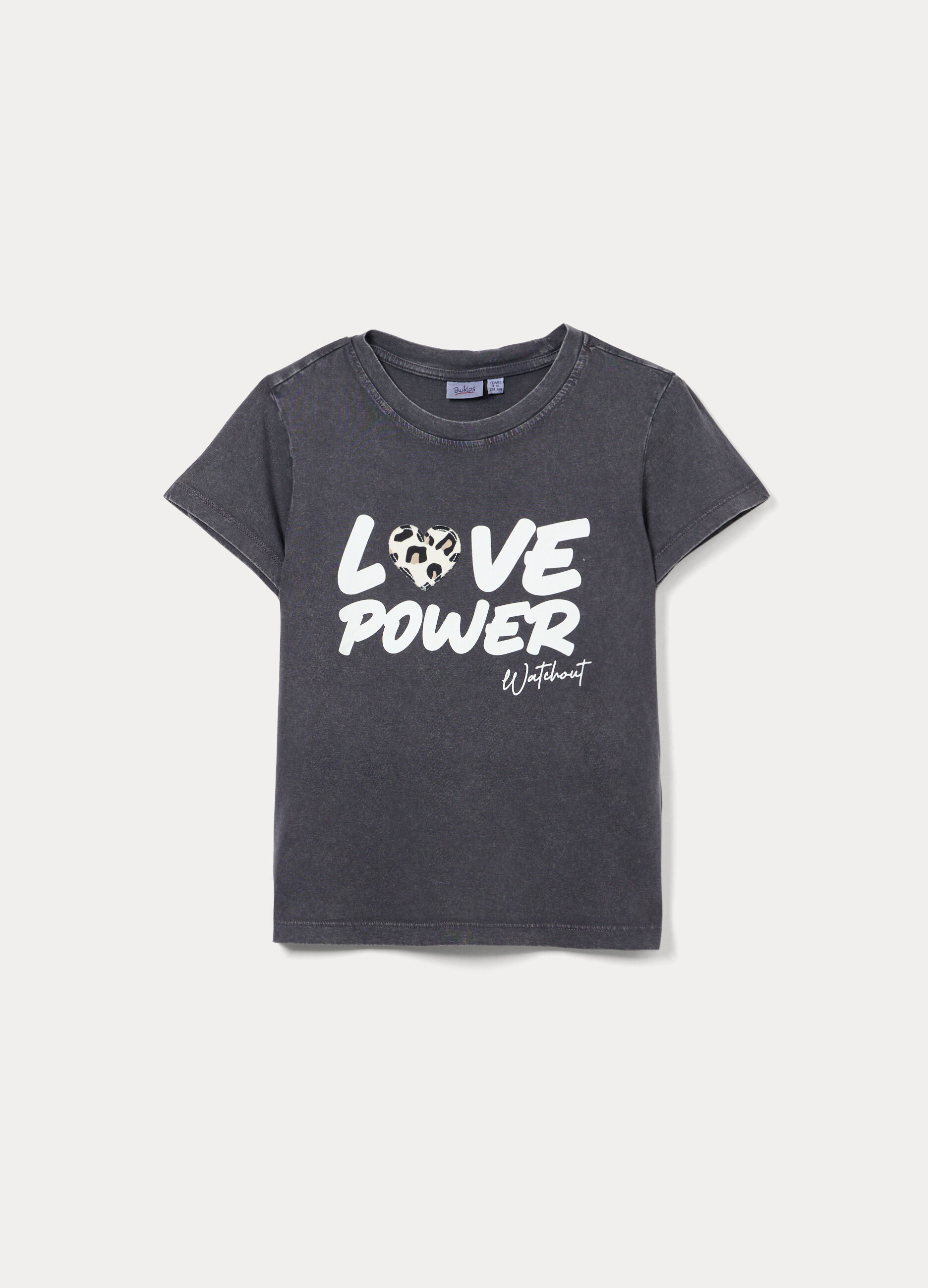 T-shirt girocollo in jersey di puro cotone ragazza_0