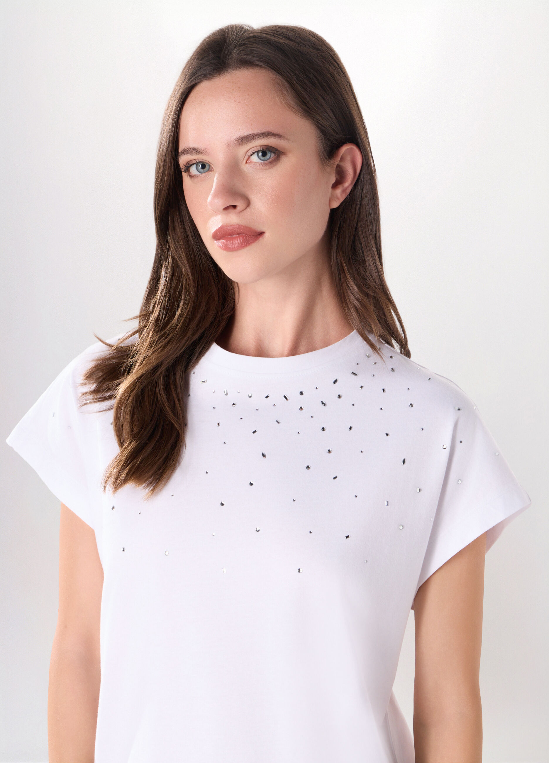 T-shirt in jersey di puro cotone donna_2