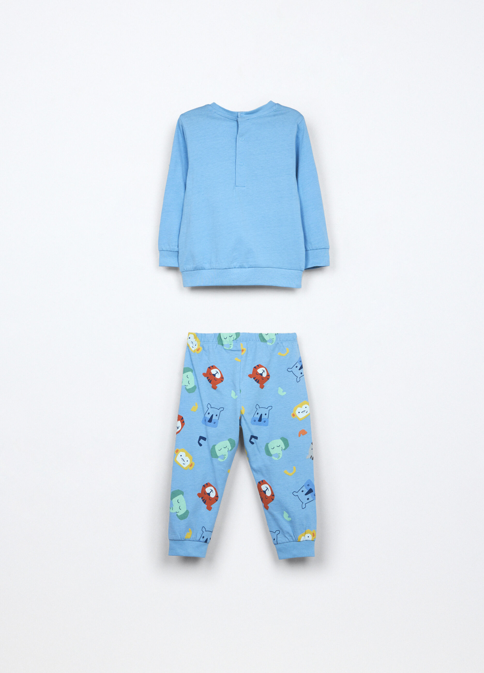 Set pigiama lungo in jersey di puro cotone neonato_1