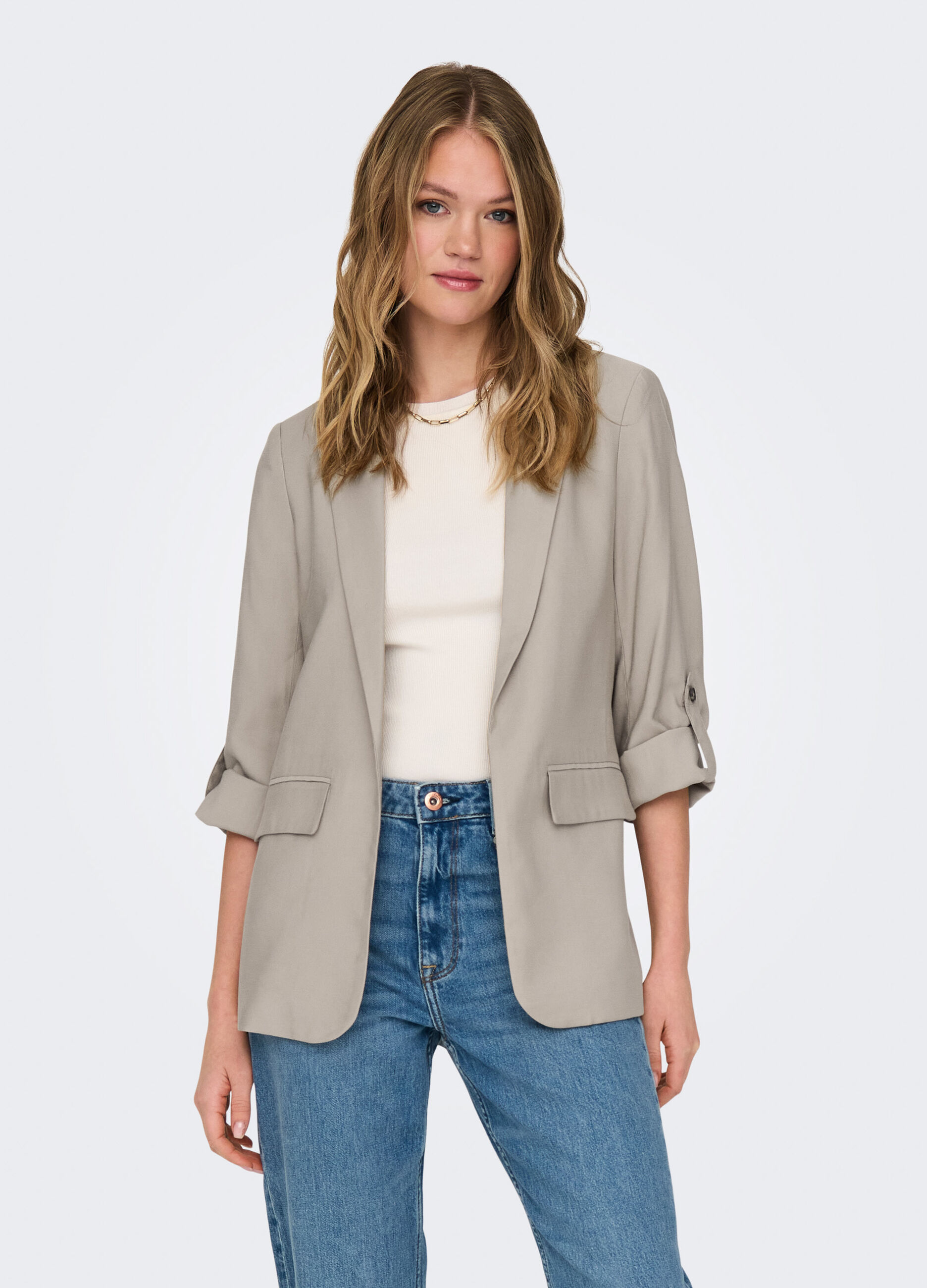 Blazer con collo revers donna_3