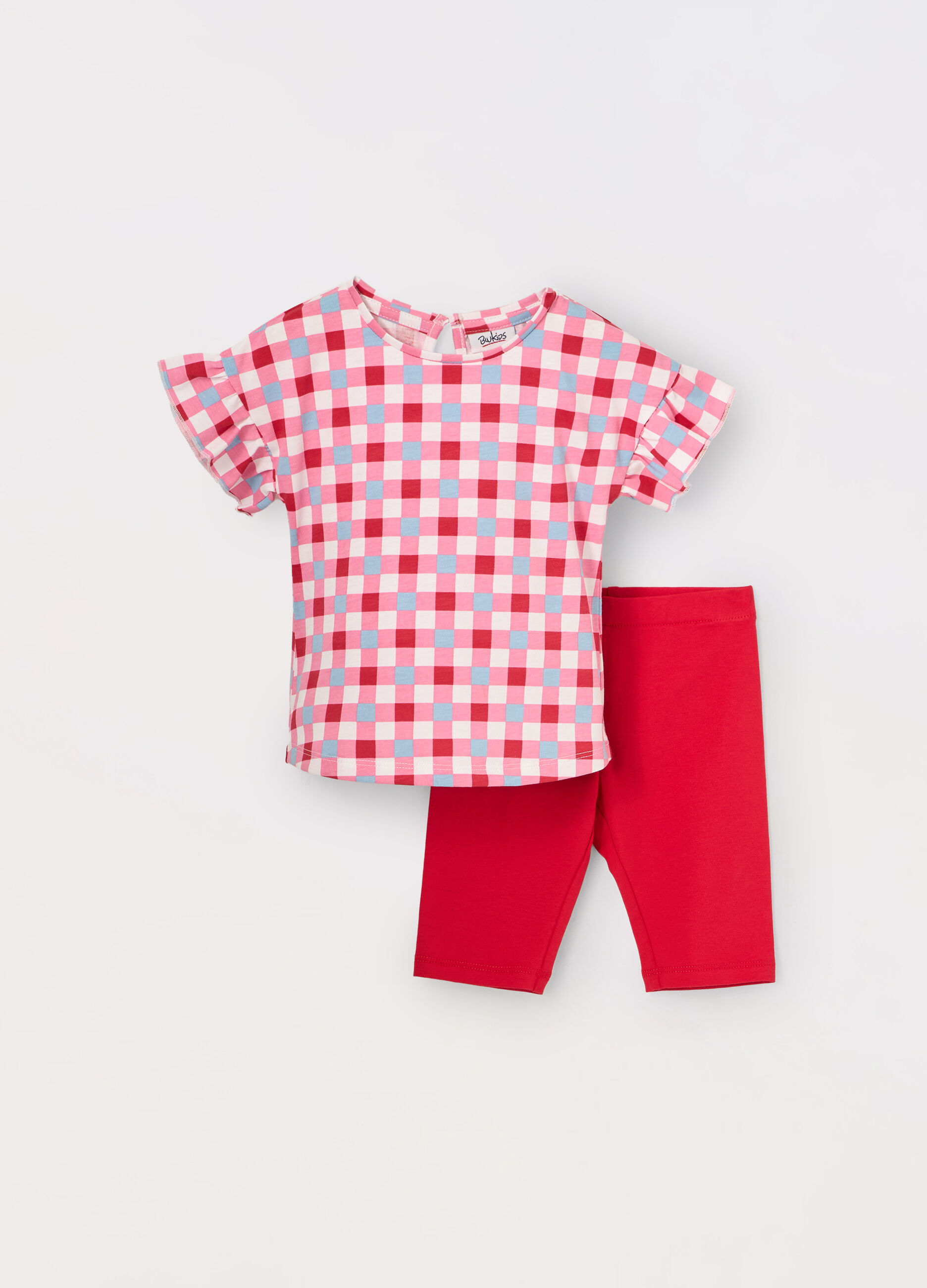 Jogging set in jersey di cotone stretch neonata_0
