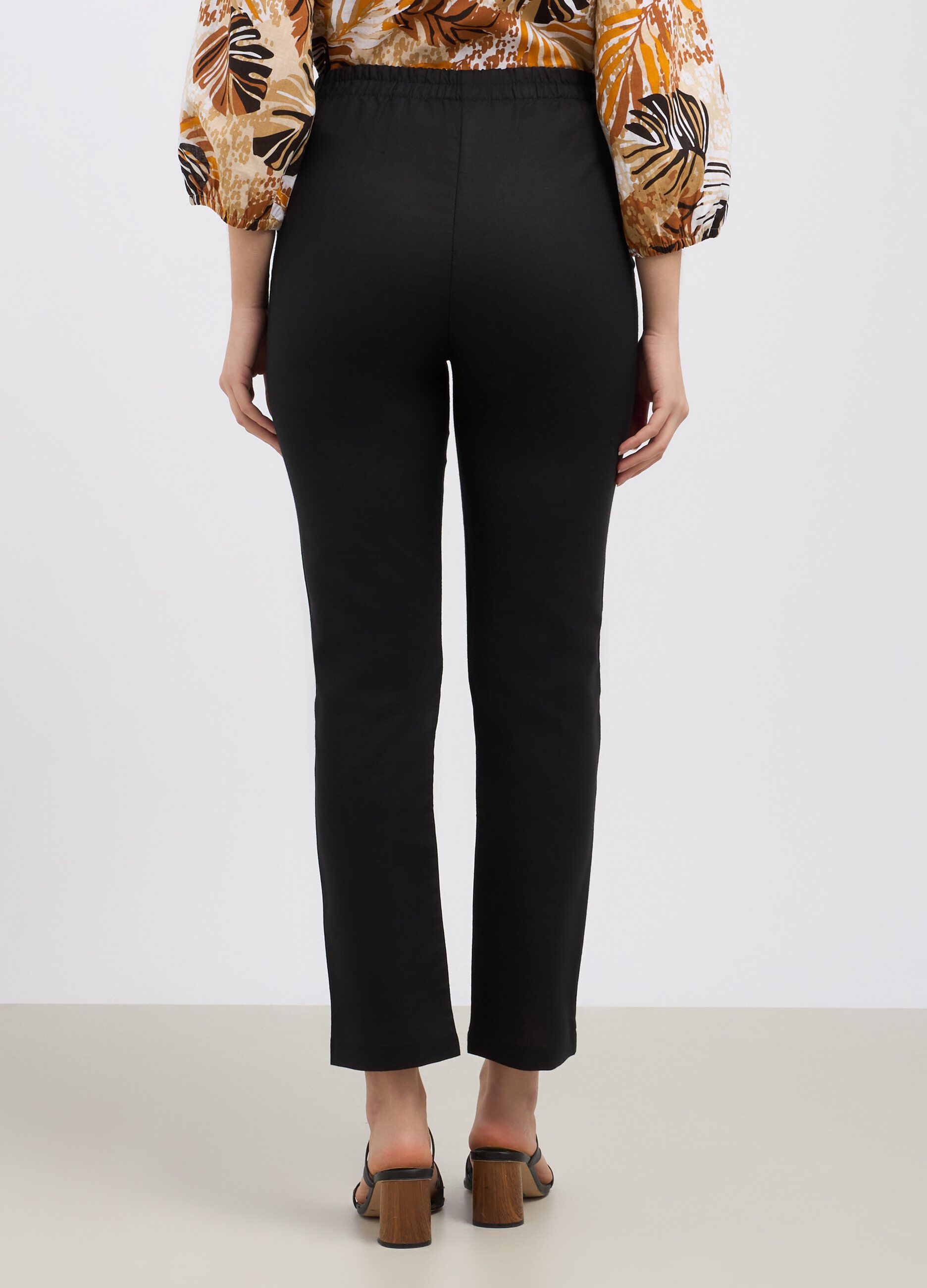 Pantaloni in misto lino donna_1