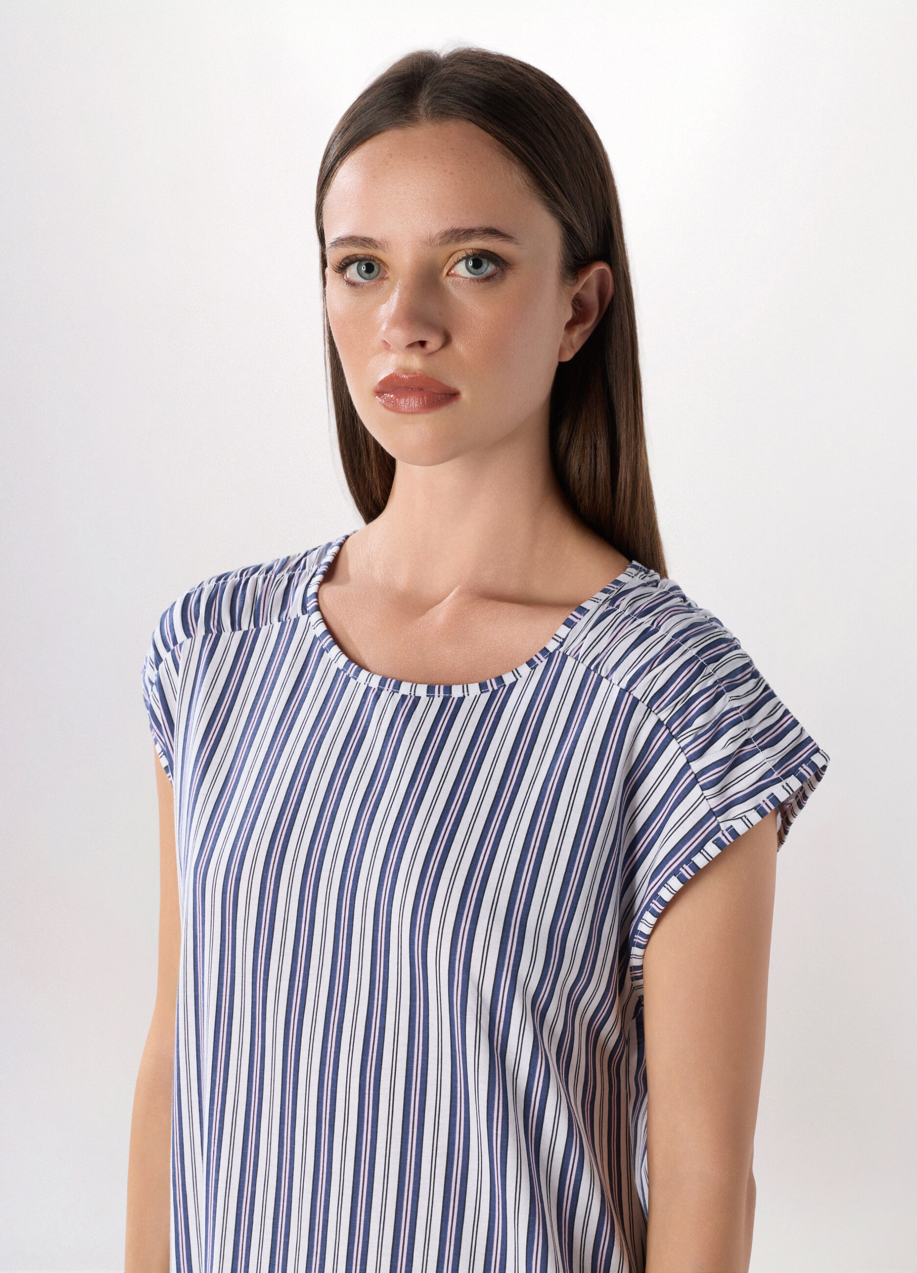 T-shirt pigiama in jersey di puro cotone donna_2