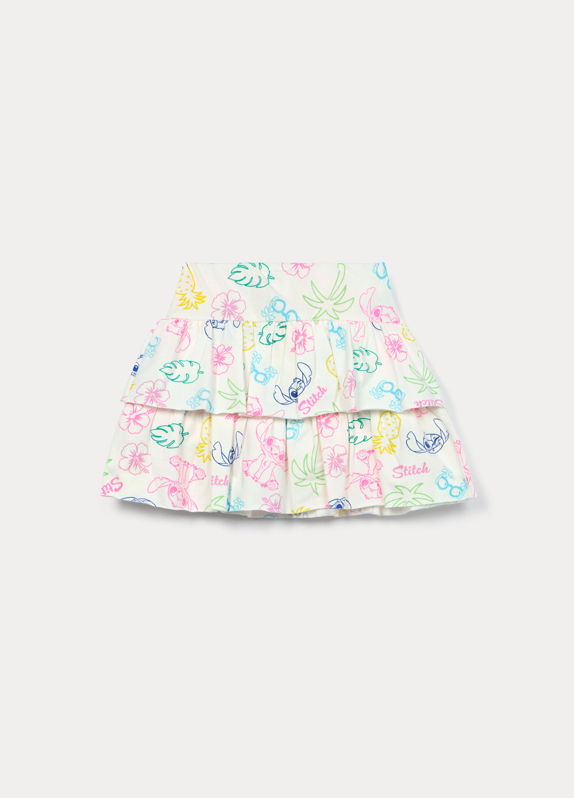 Gonna Stitch on jersey di cotone stretch bambina_1