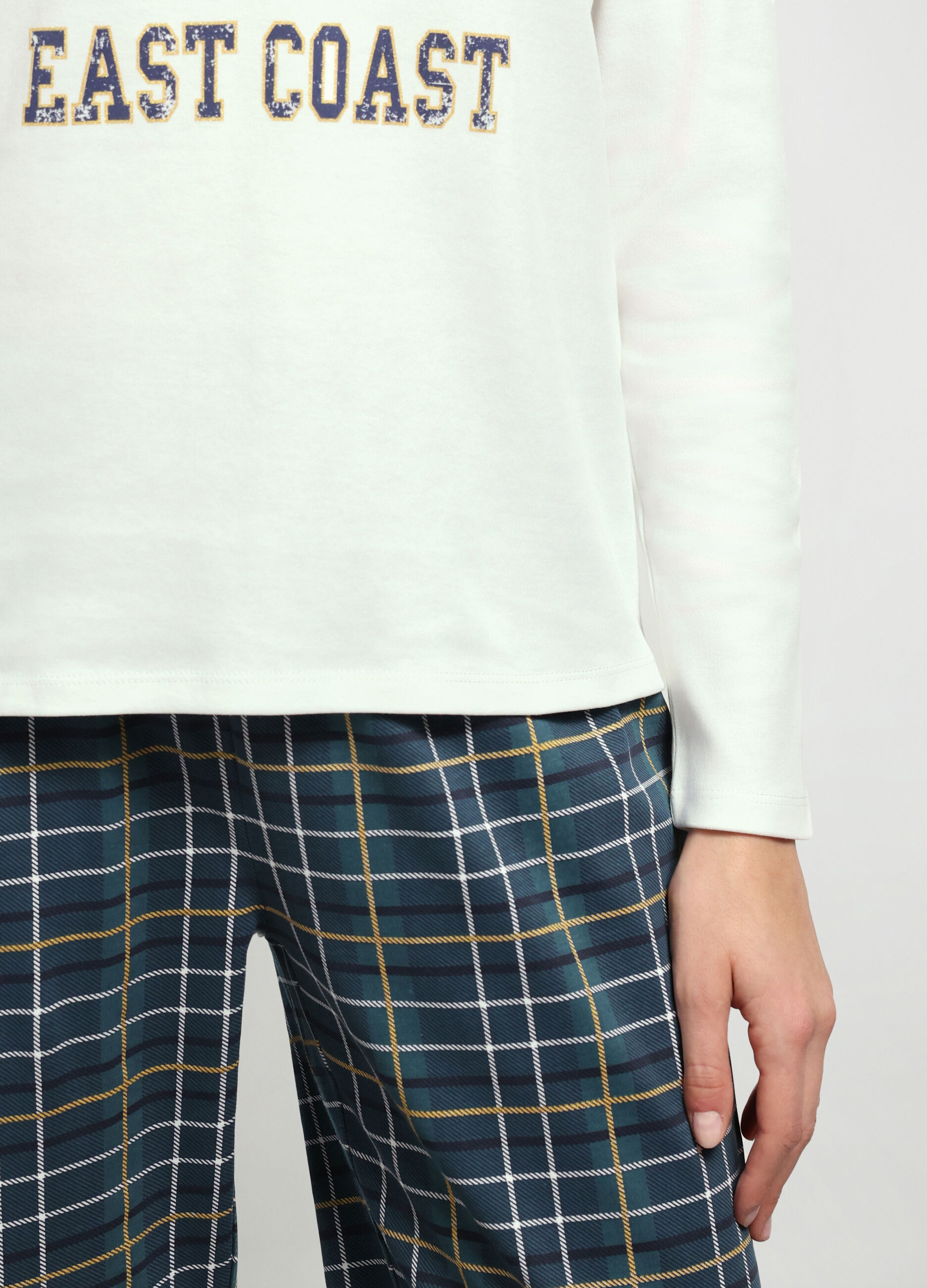 Set pigiama lungo in puro cotone donna_2