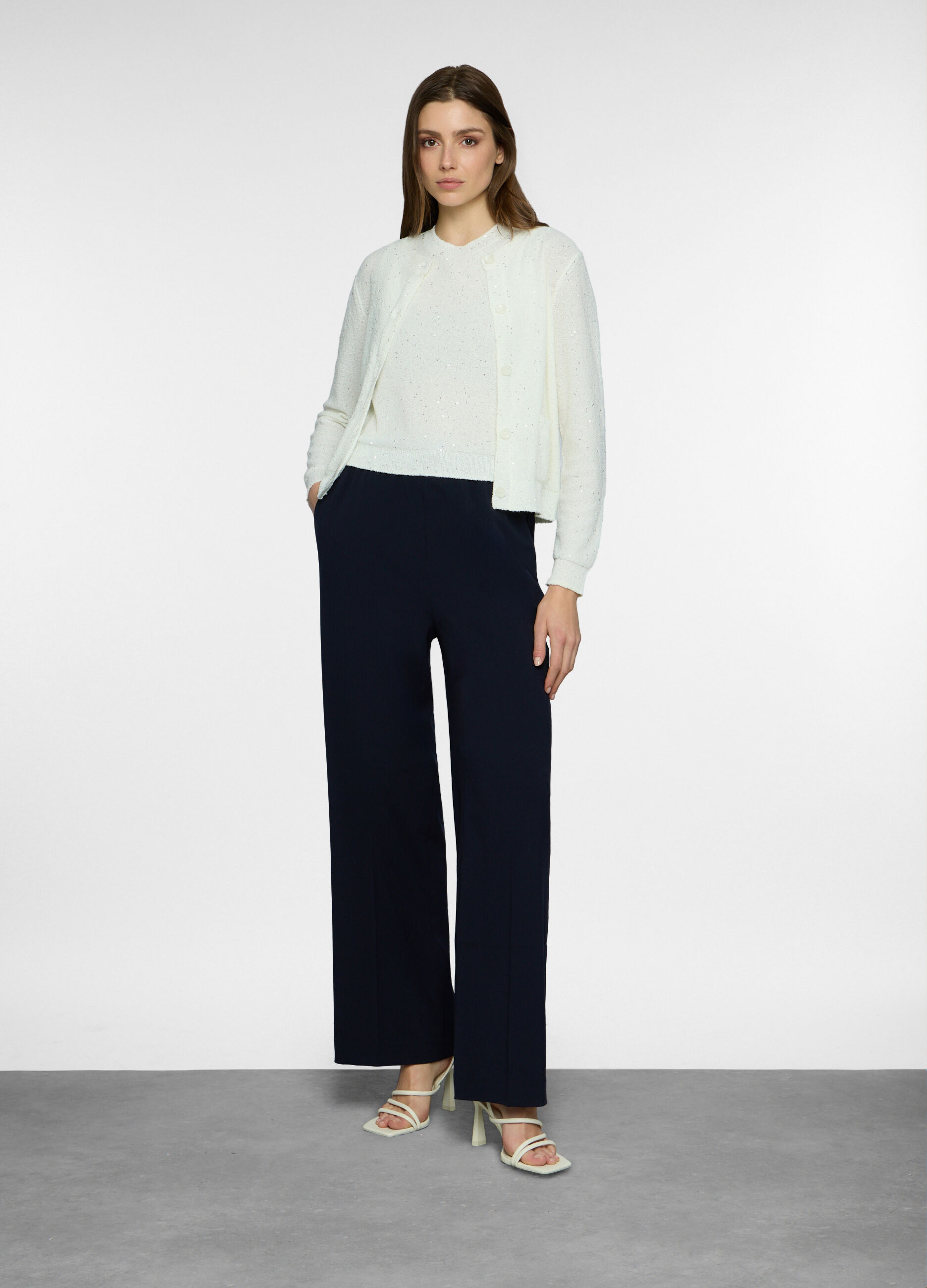 Pantaloni straight fit stretch donna _0