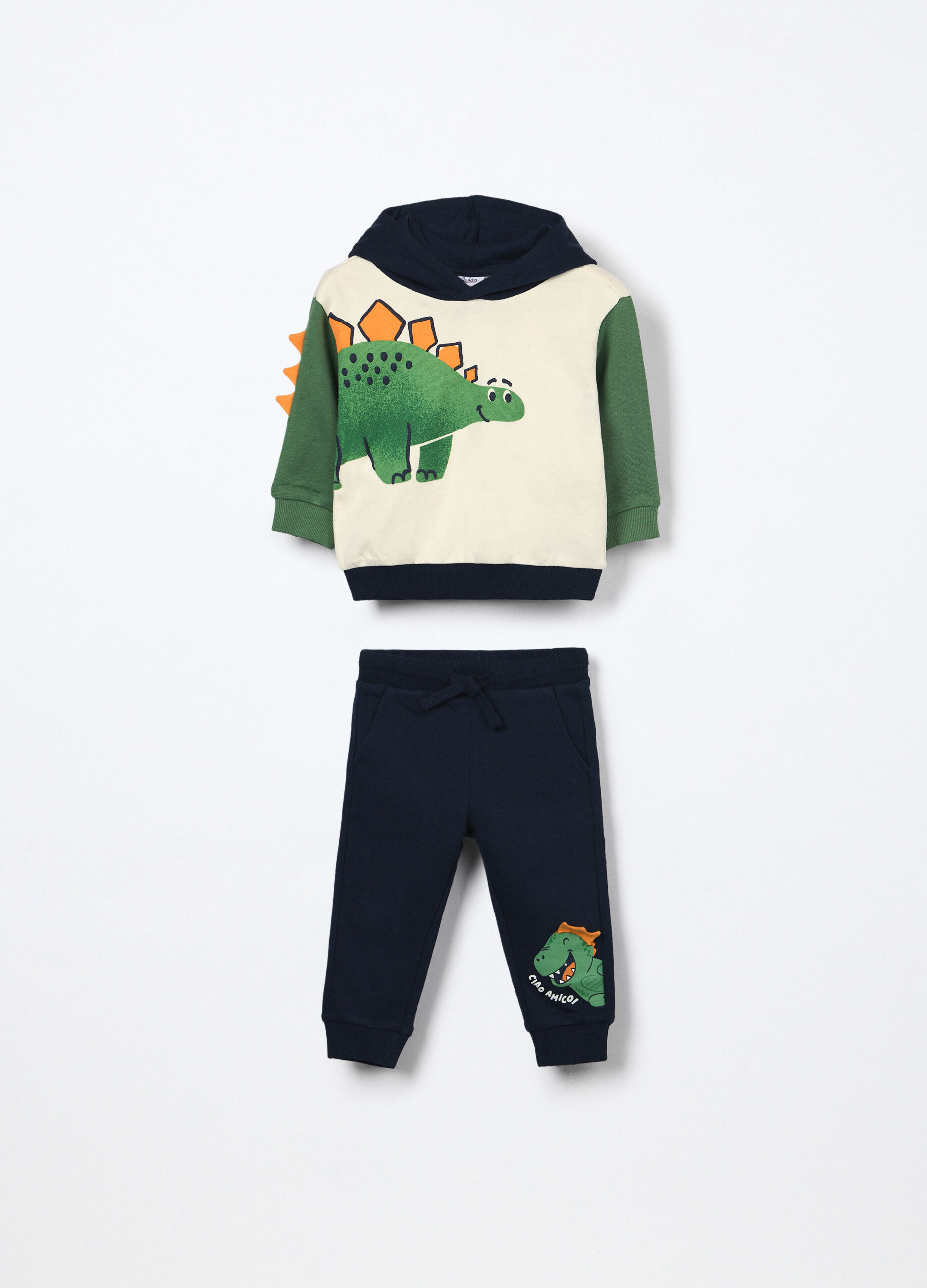 Jogging set in french terry di puro cotone neonato_0