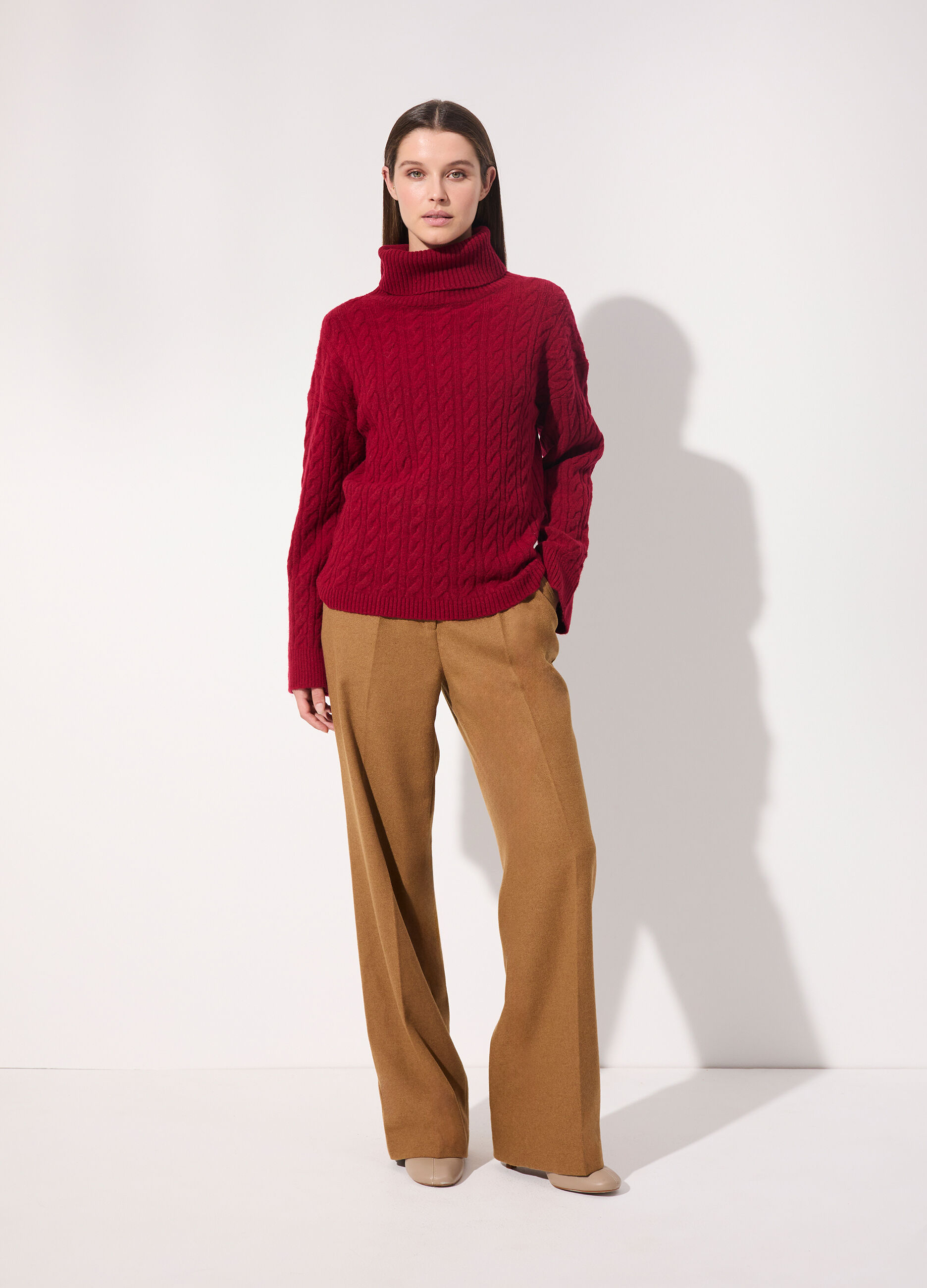 Dolcevita in misto lana a trecce donna_0