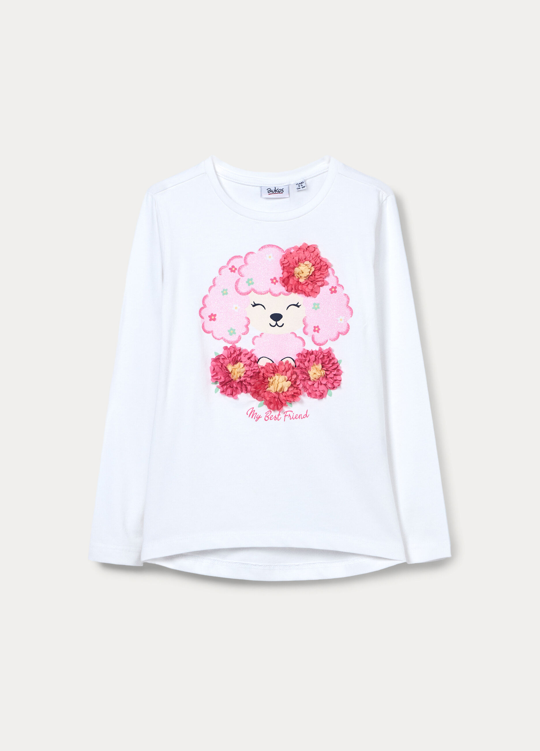 T-shirt in jersey di cotone stretch bambina_0