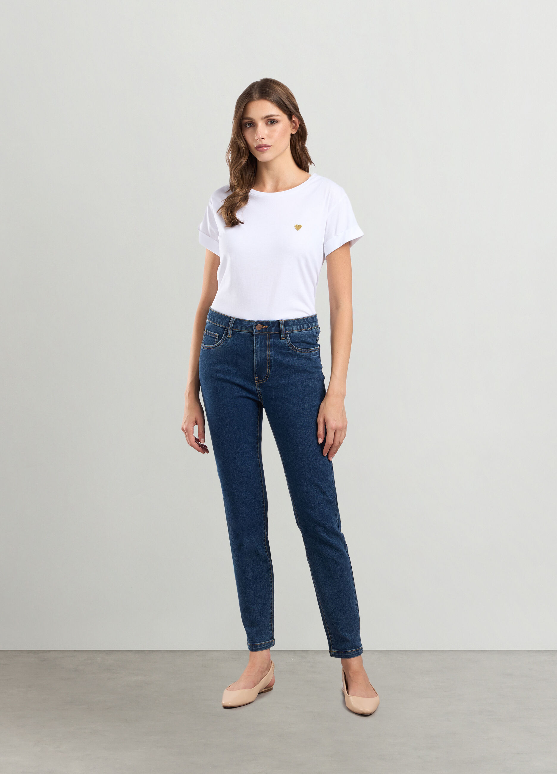 Pantaloni in denim stretch donna_0