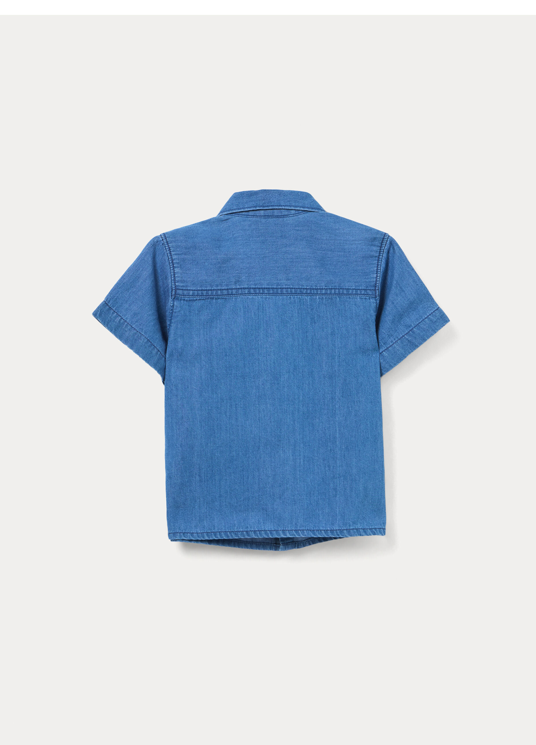 Camicia regular fit in denim di puro cotone _1