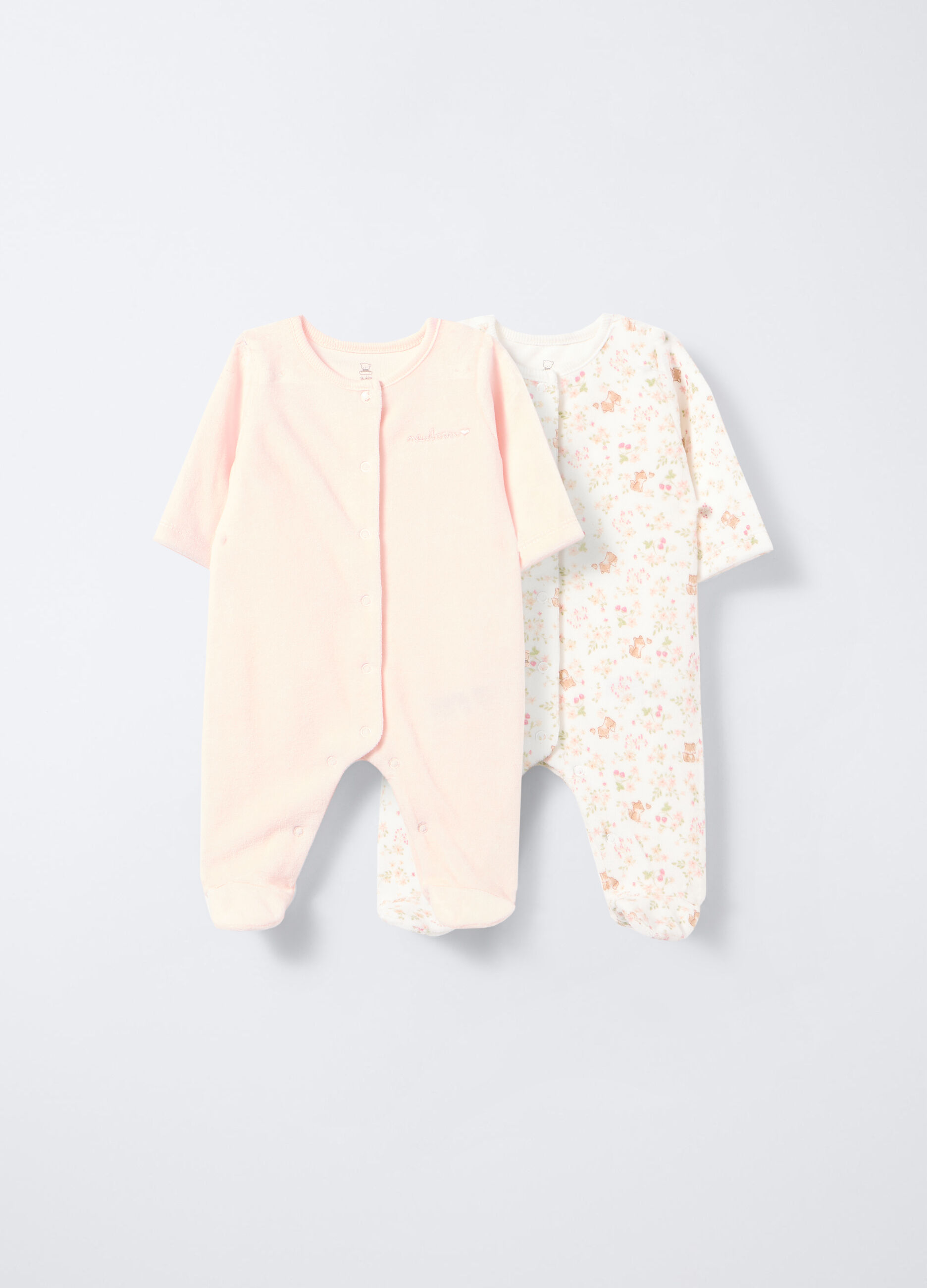 Pack 2 tutine velour misto cotone neonata