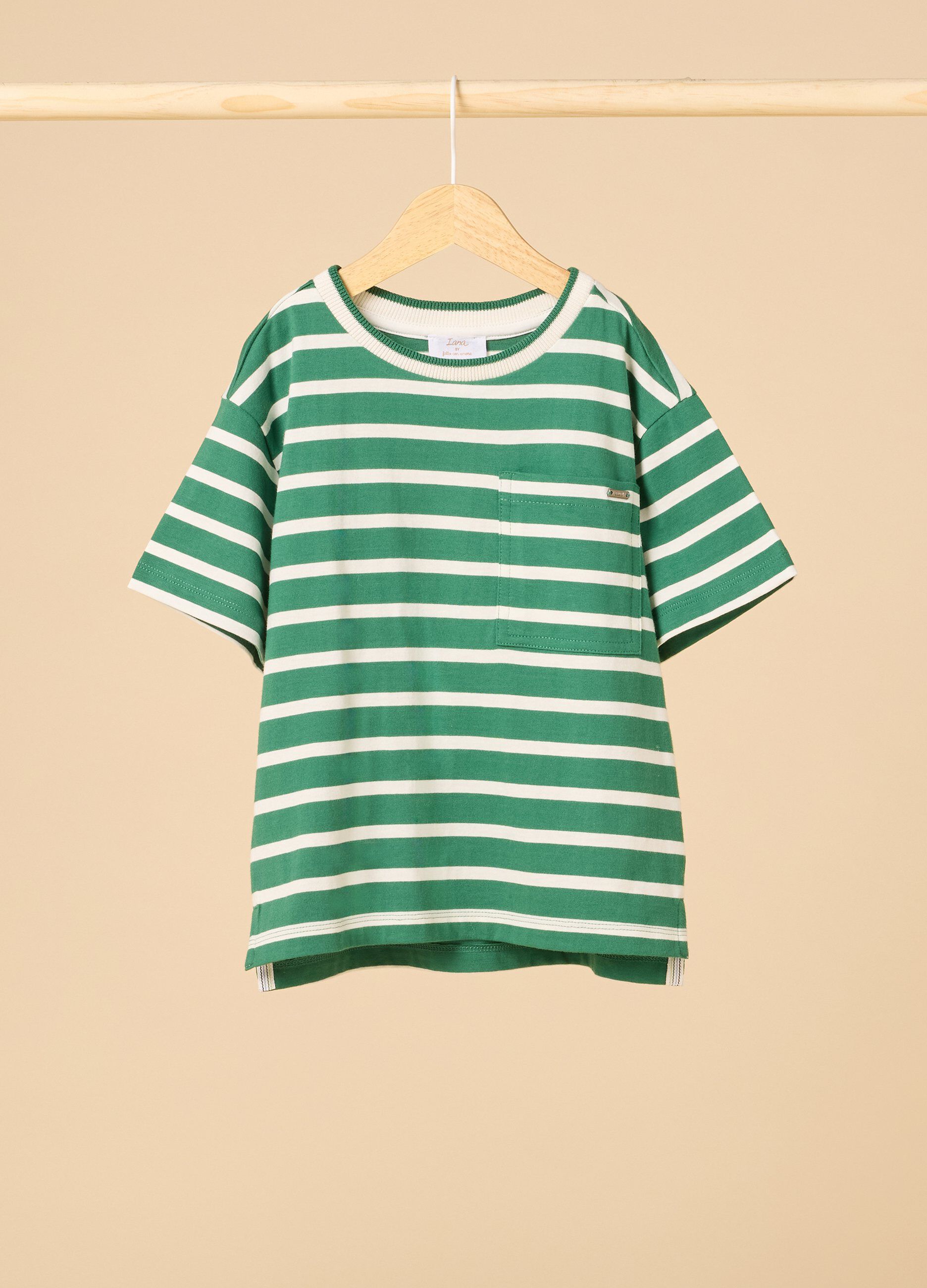 T-shirt rigata IANA in puro cotone bambino_0