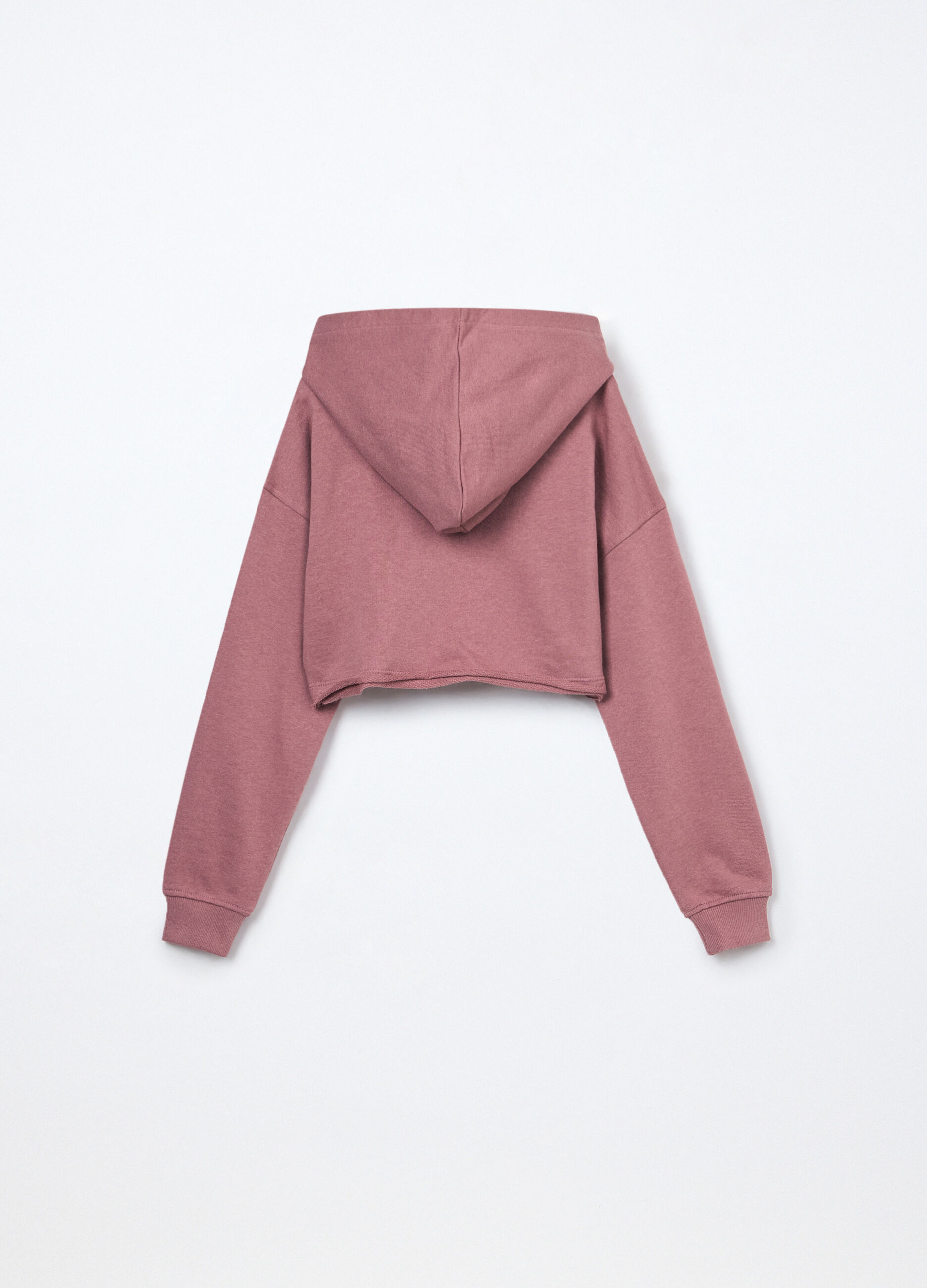 Felpa cropped in french terry di puro cotone ragazza_1