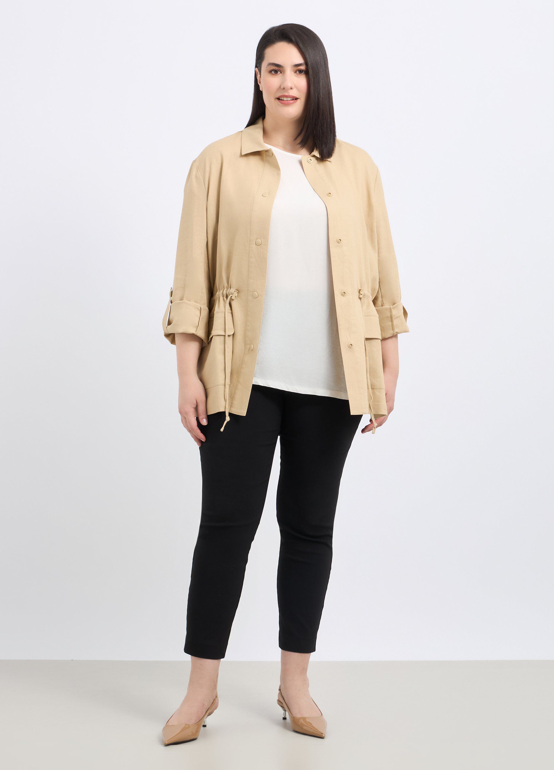 Giacca in misto lino donna curvy_0