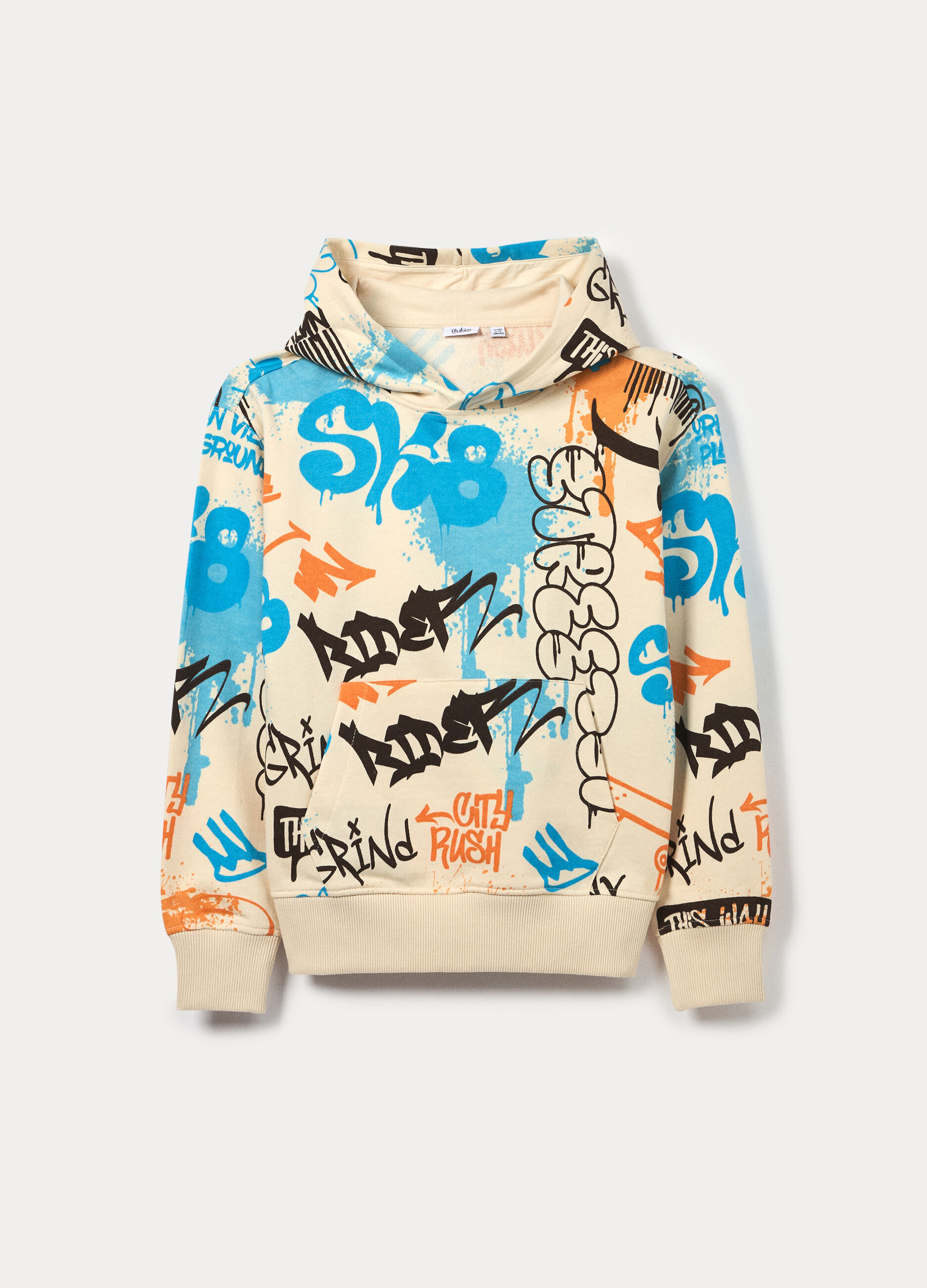 Felpa girocollo in french terry ragazzo_0