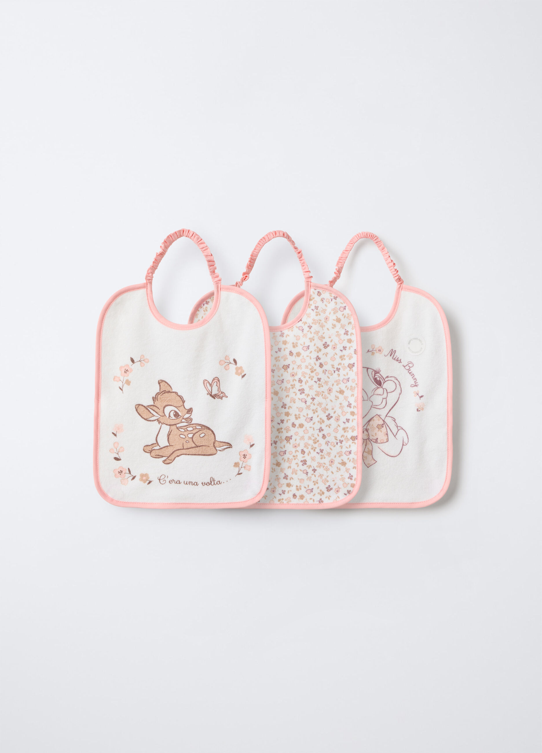 Bavaglini Disney impermeabili misto cotone neonata_0