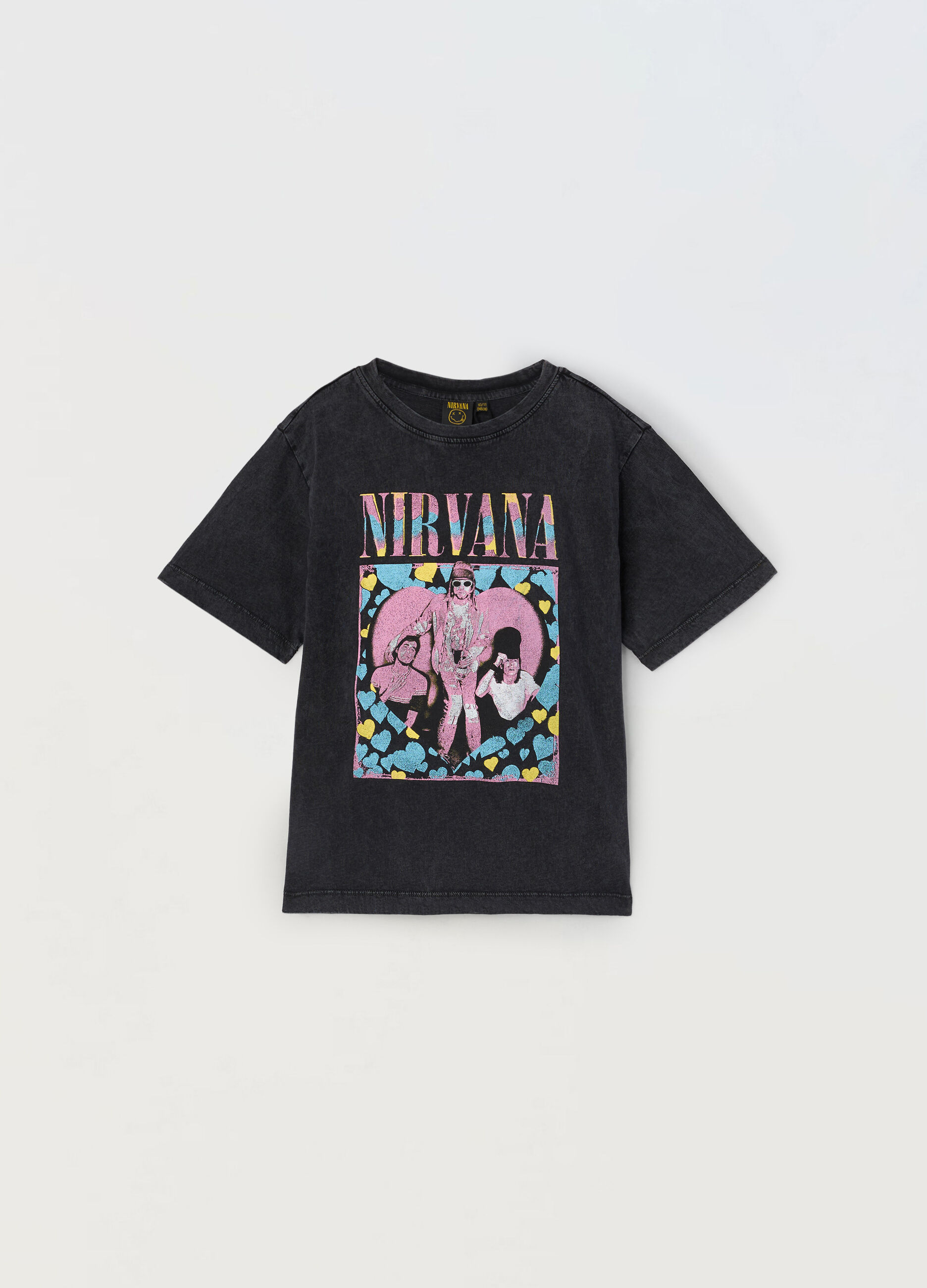 T-shirt Nirvana in jersey di puro cotone ragazza_0