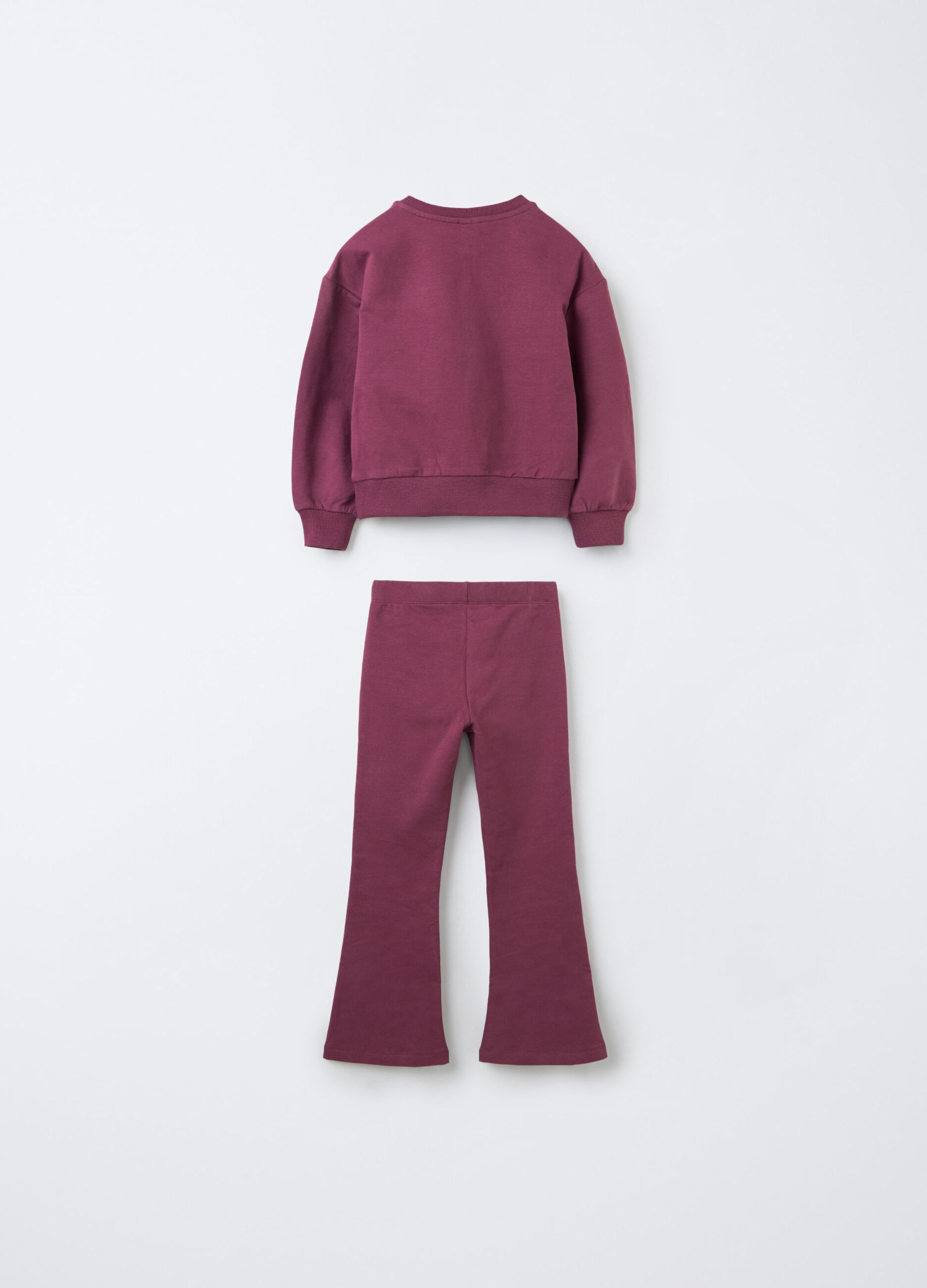 Jogging set in cotone garzato stretch bambina_1