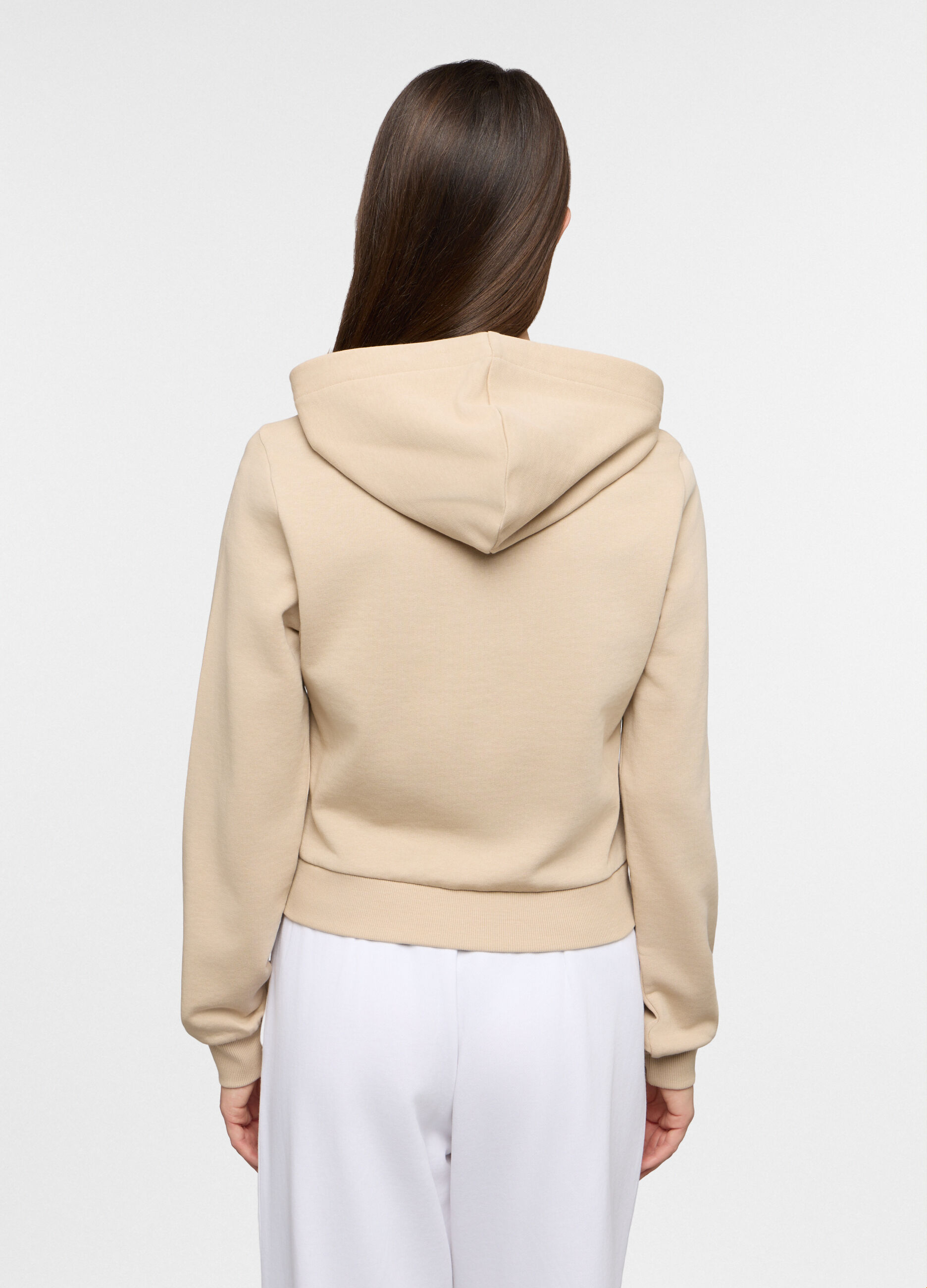 Felpa cropped fit in french terry donna_1