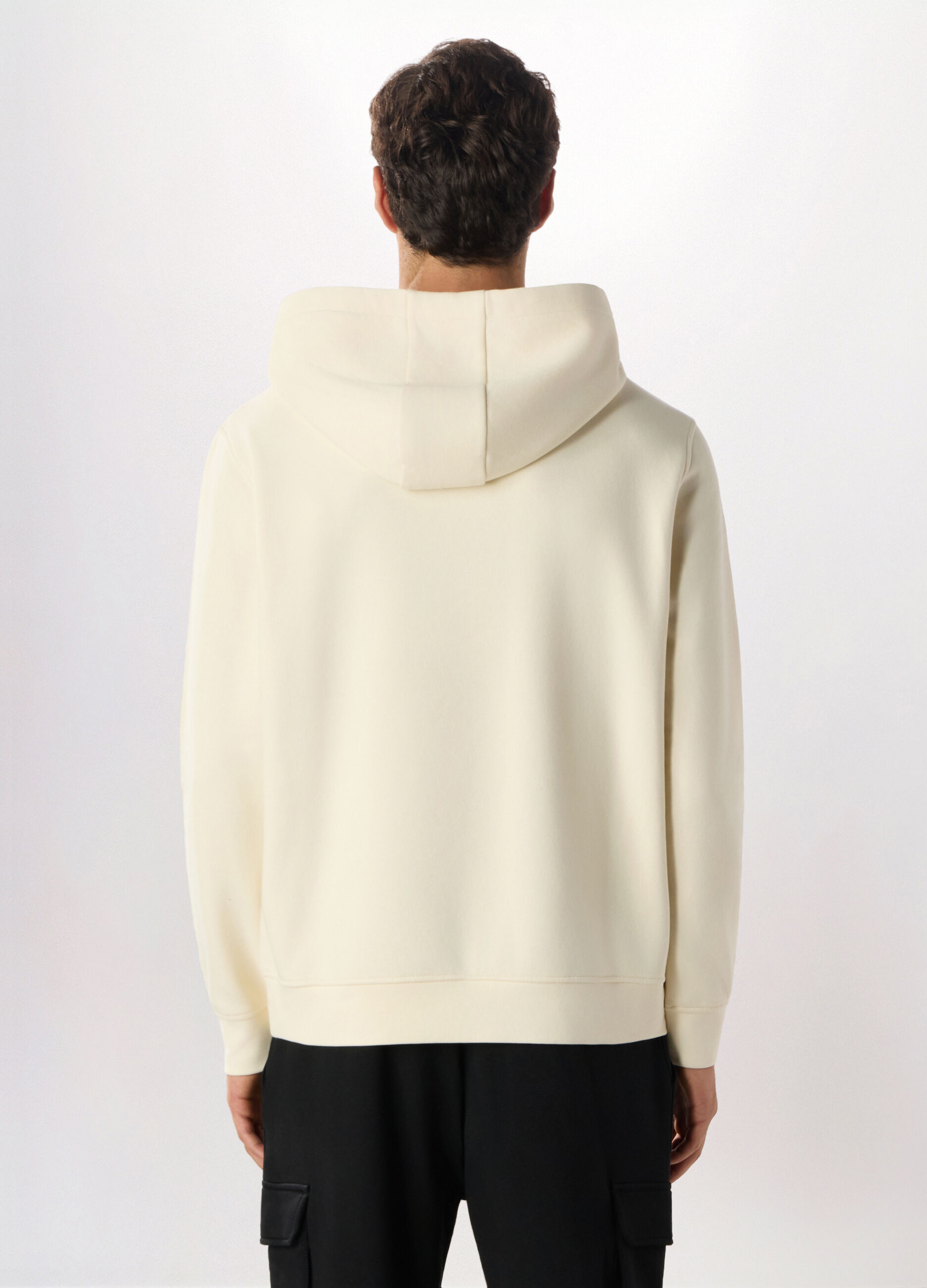 Felpa con cappuccio in misto cotone uomo_1