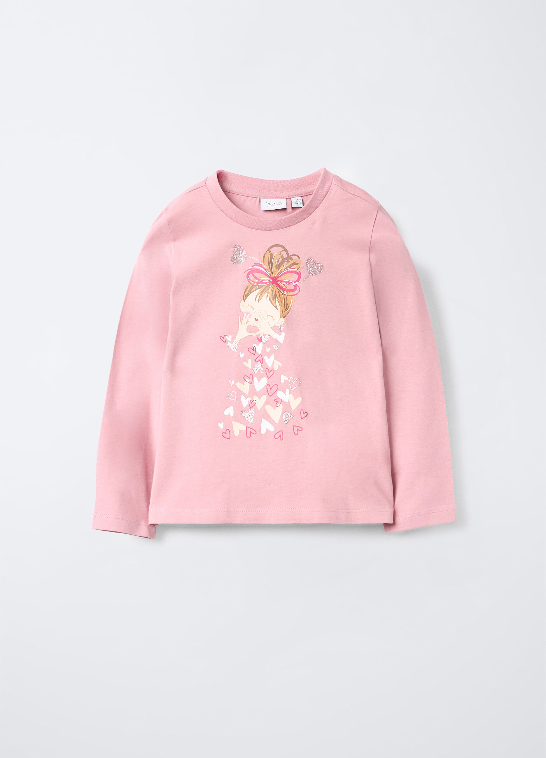 T-shirt in jersey di puro cotone bambina_0