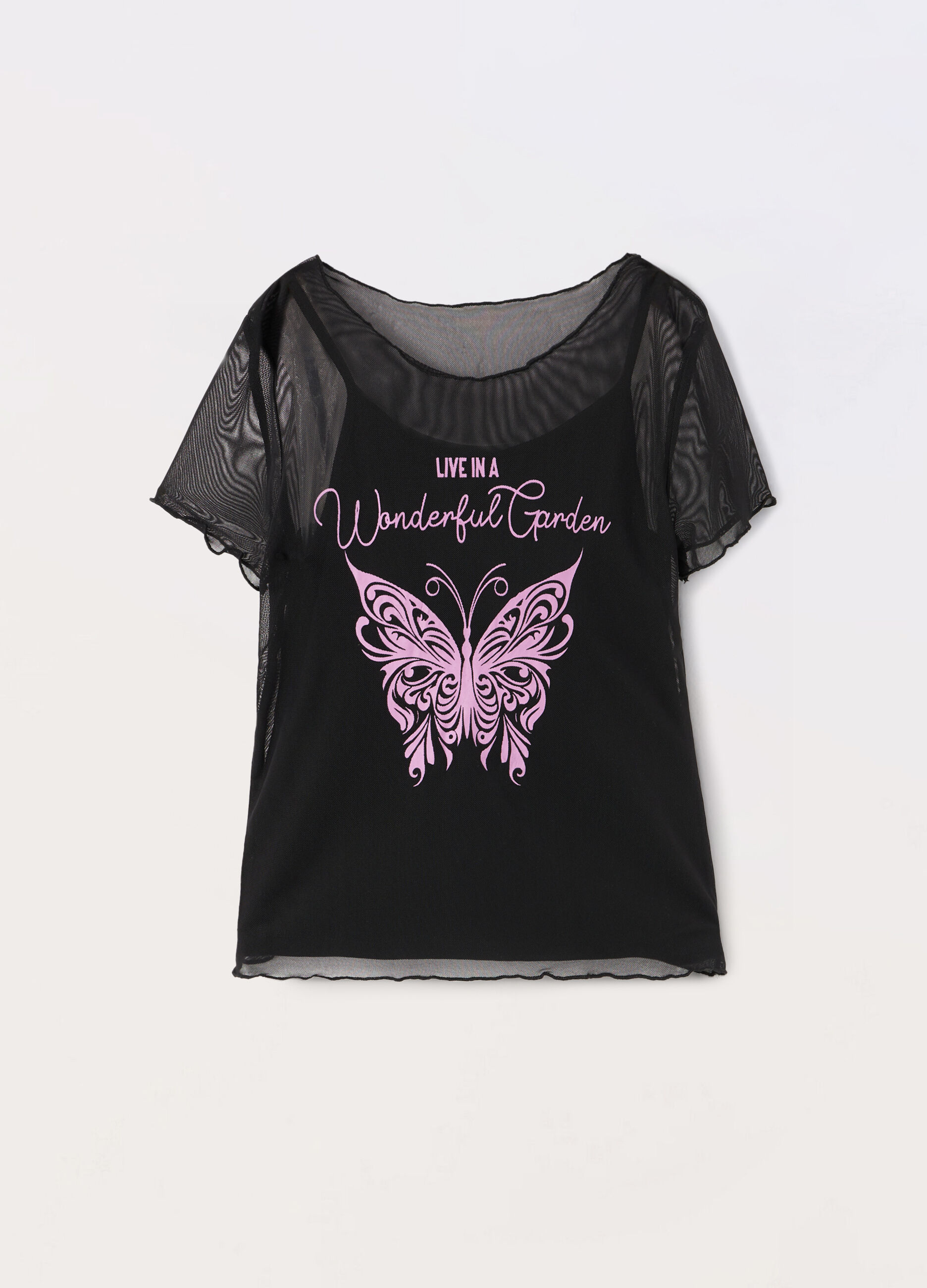 T-shirt in mesh ragazza_0