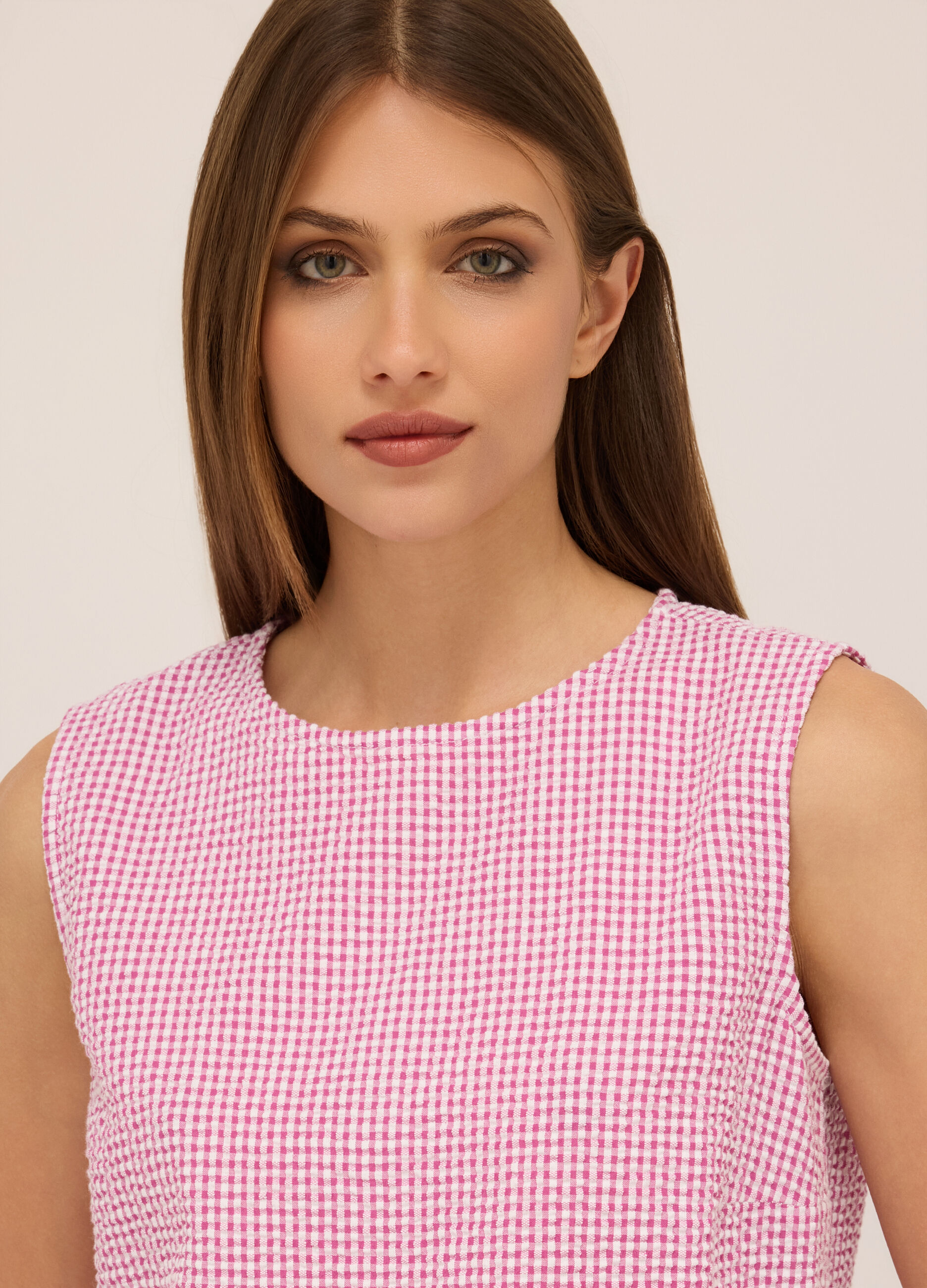 Blusa in puro cotone seersucker donna_2