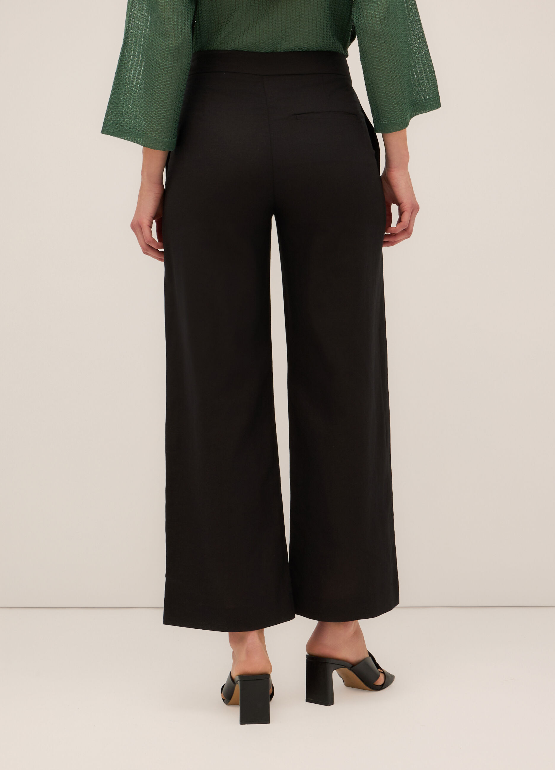 Pantaloni palazzo misto lino donna_1