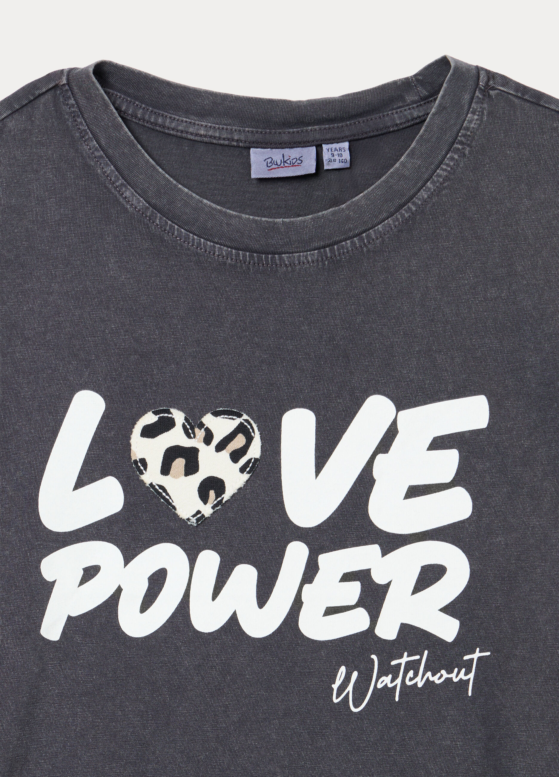 T-shirt girocollo in jersey di puro cotone ragazza_1