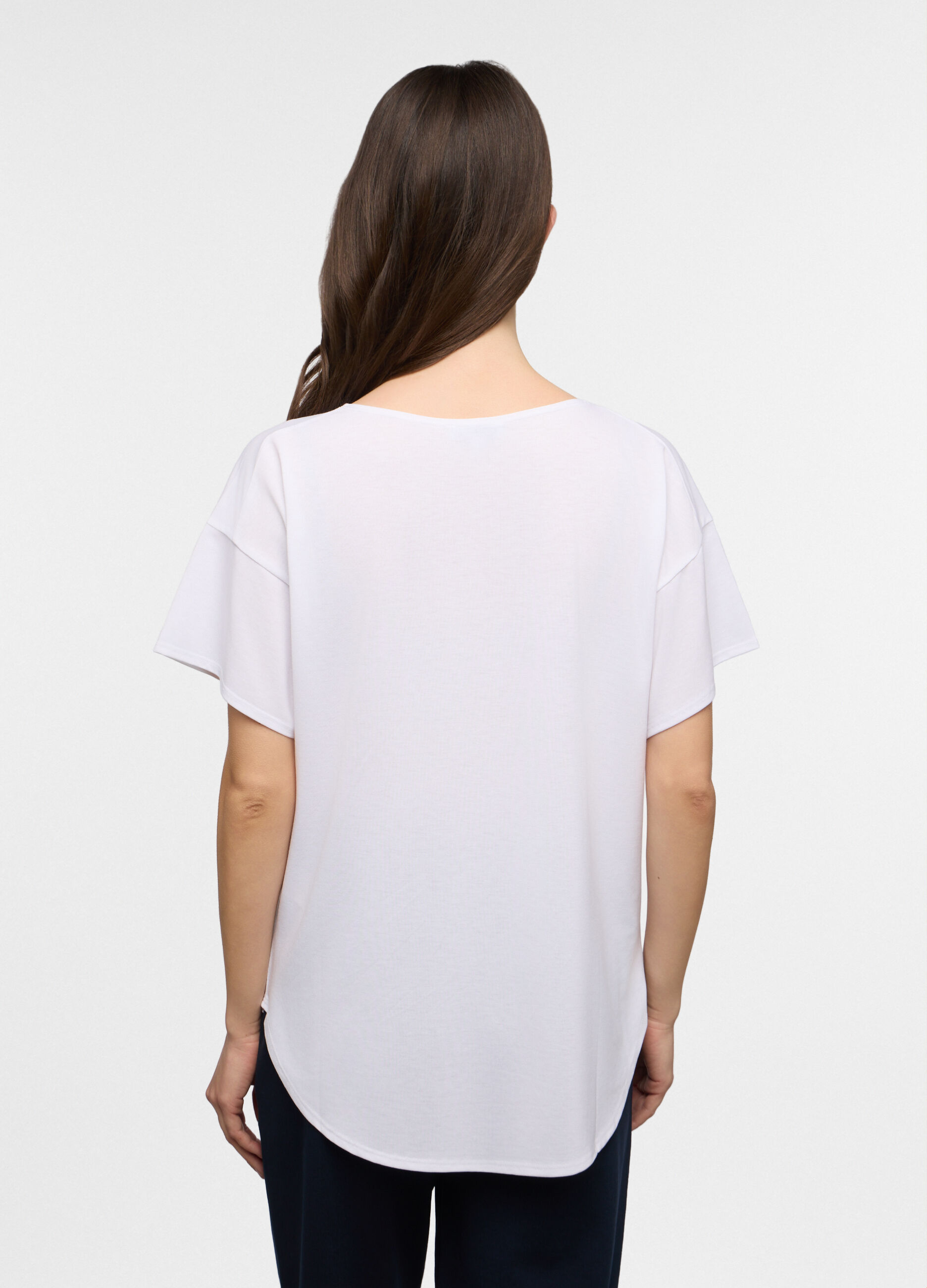 T-shirt girocollo stretch donna_1