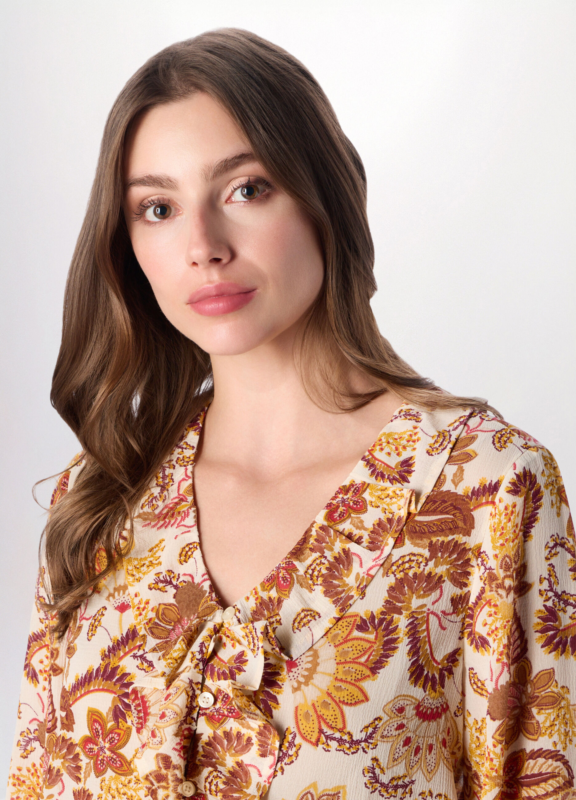 Camicia in chiffon con stampa donna_2