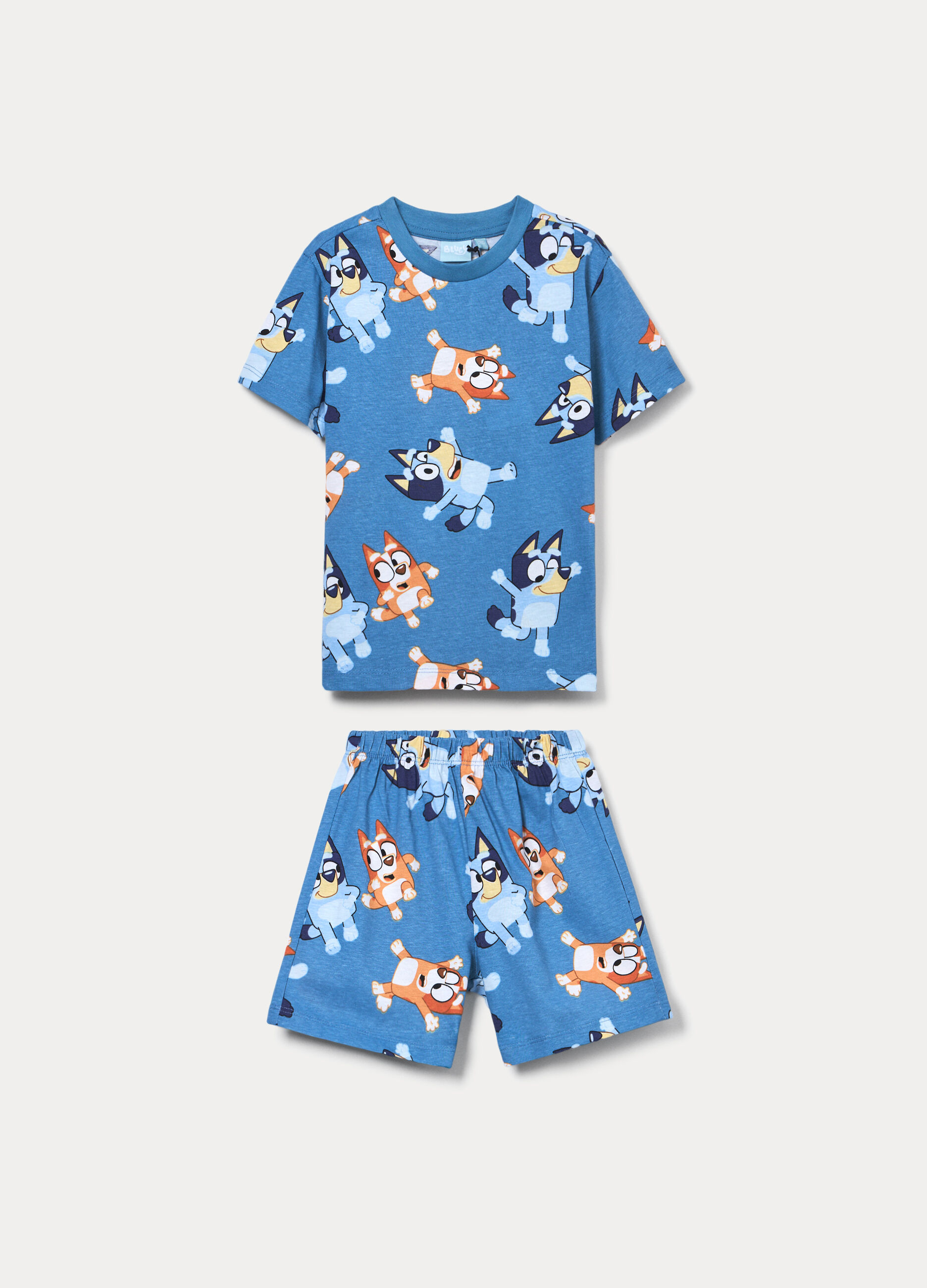 Set pigiama corto Bluey in jersey di puro cotone bambino_0