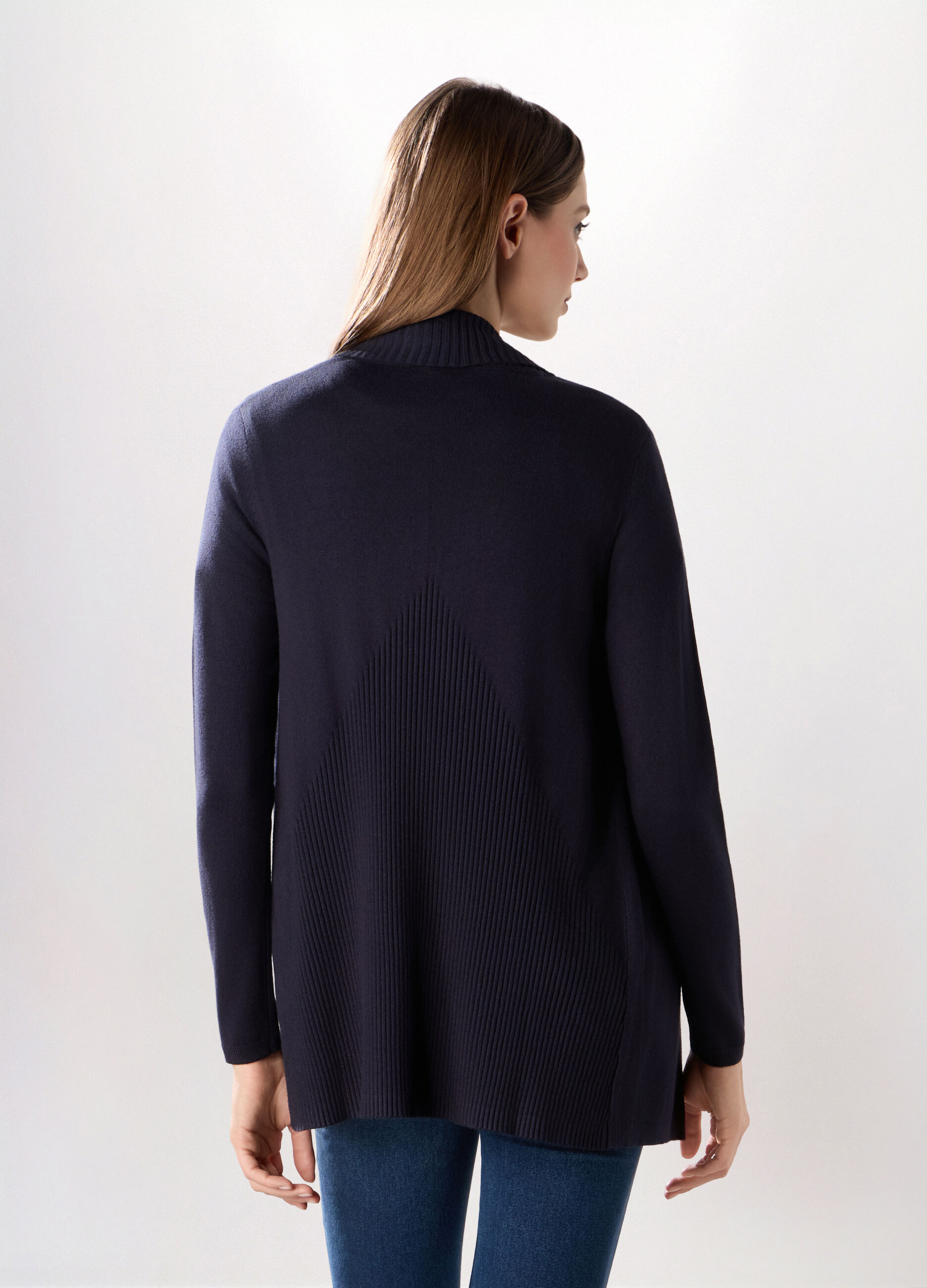 Cardigan aperto in misto viscosa donna_1