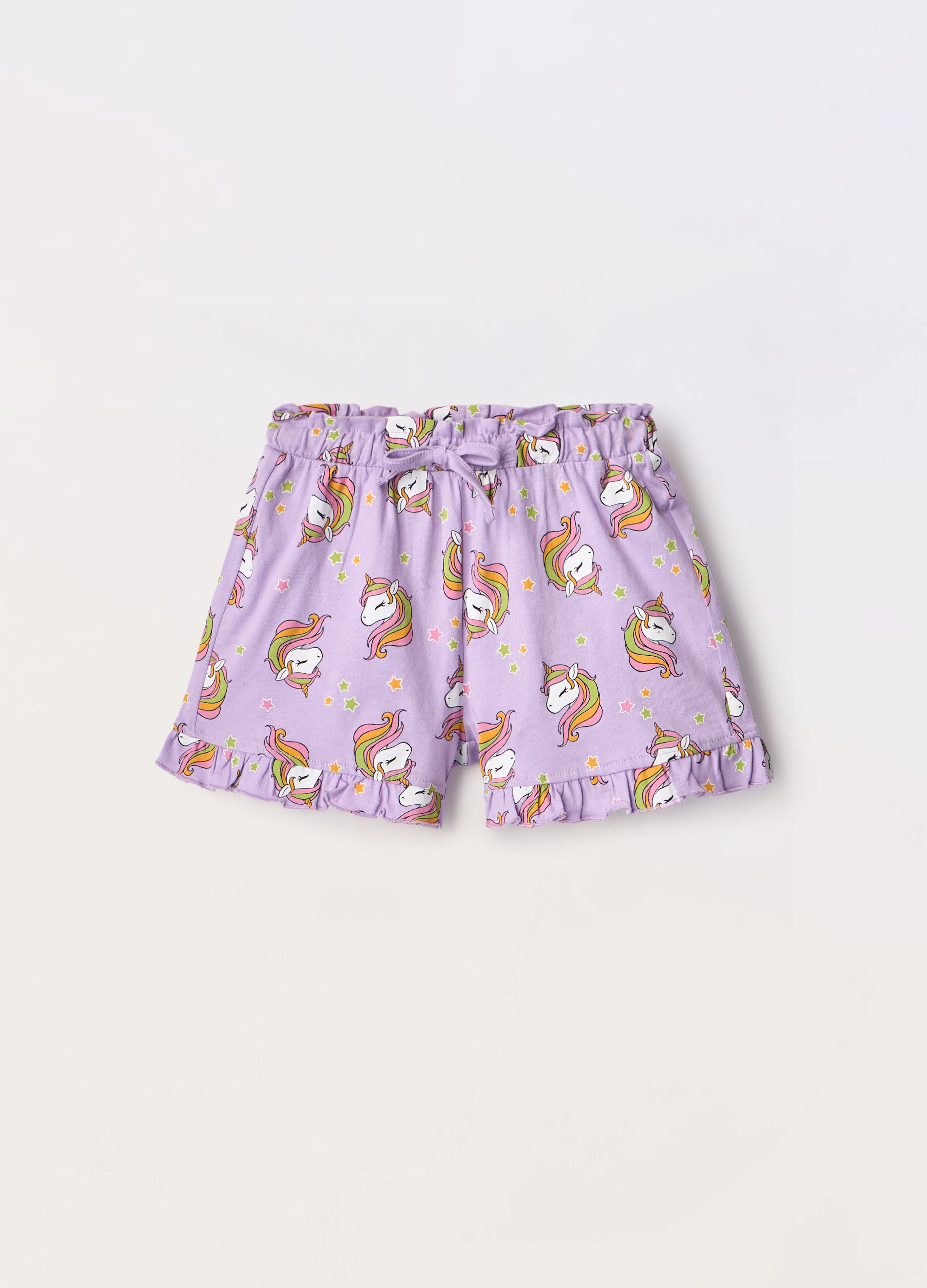 Shorts in jersey di puro cotone bambina_0