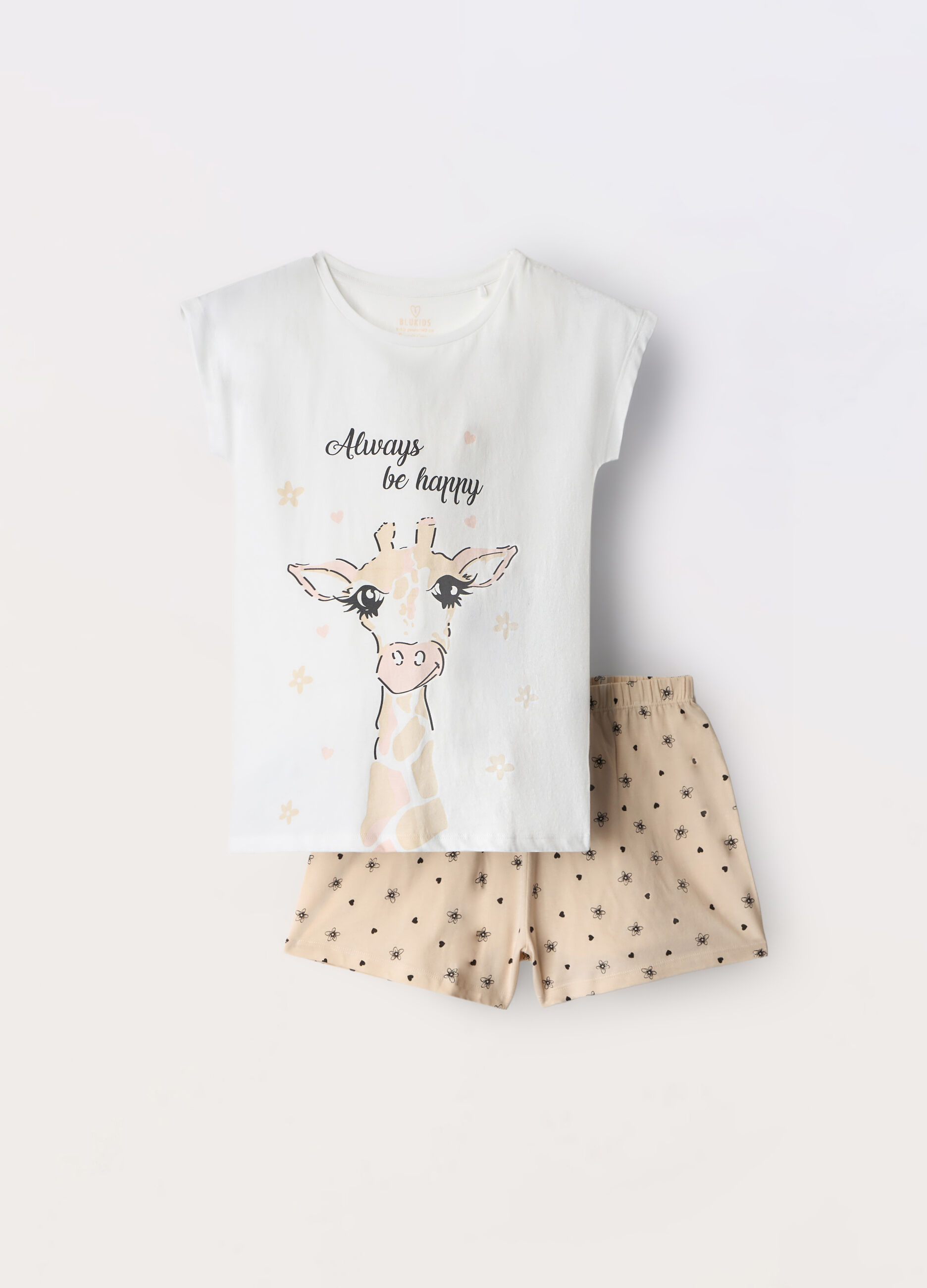Set pigiama corto in jersey di puro cotone bambina_0