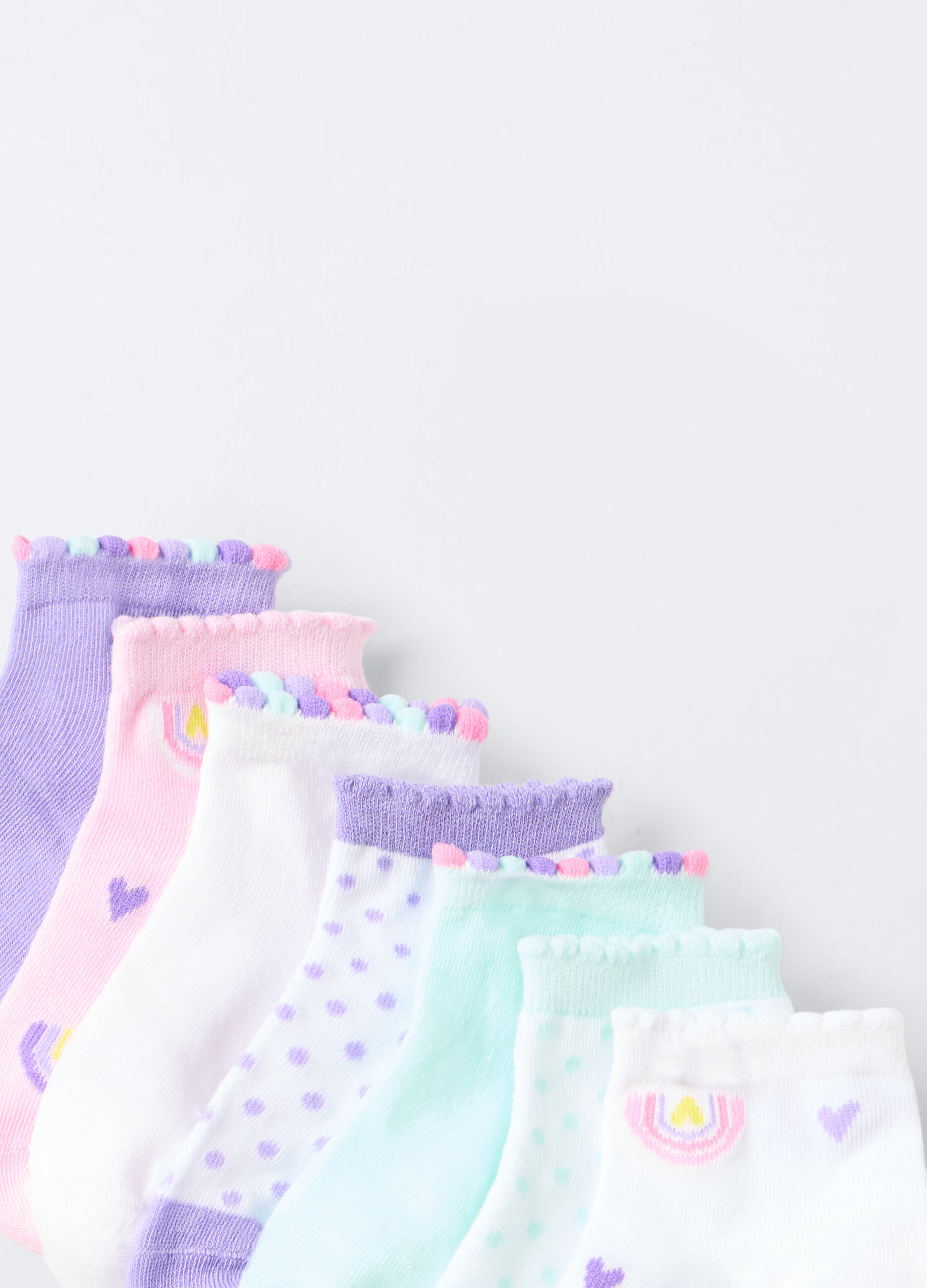 Pack 7 calze corte misto cotone stretch bambina_2