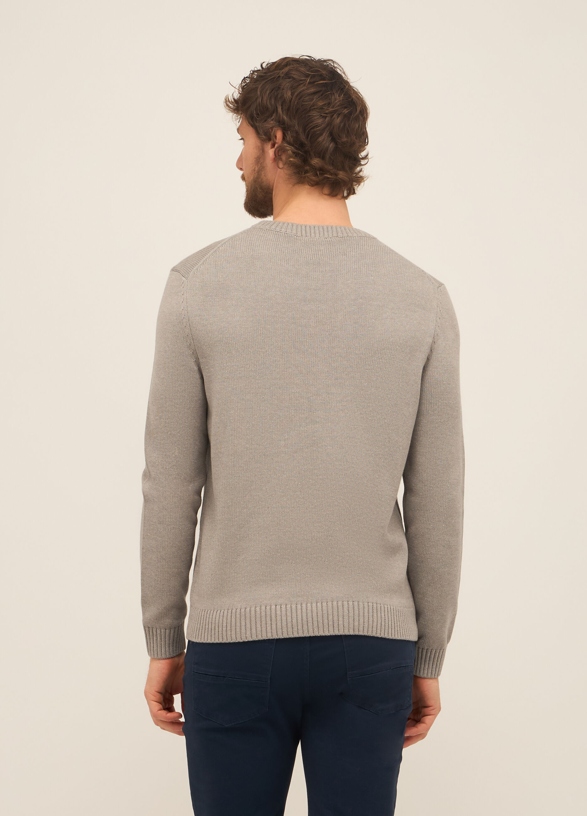 Maglione girocollo in misto cotone uomo