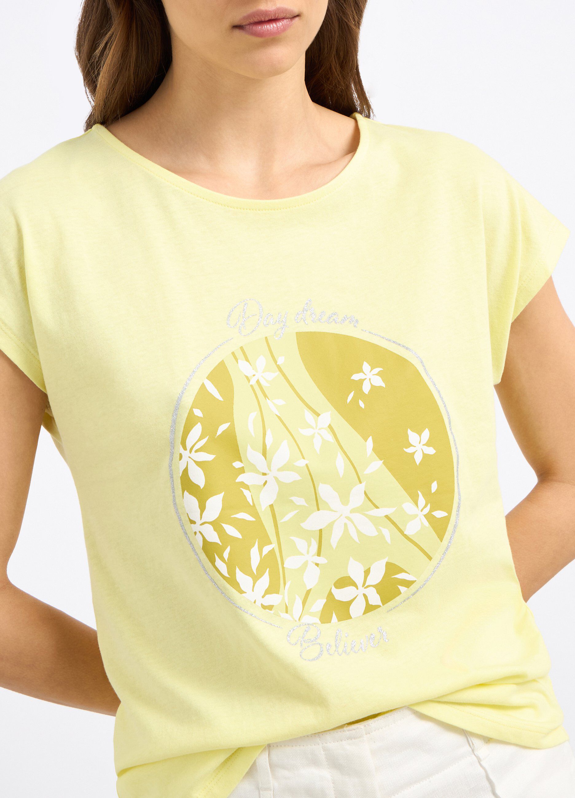 T-shirt in puro cotone con stampa donna_2