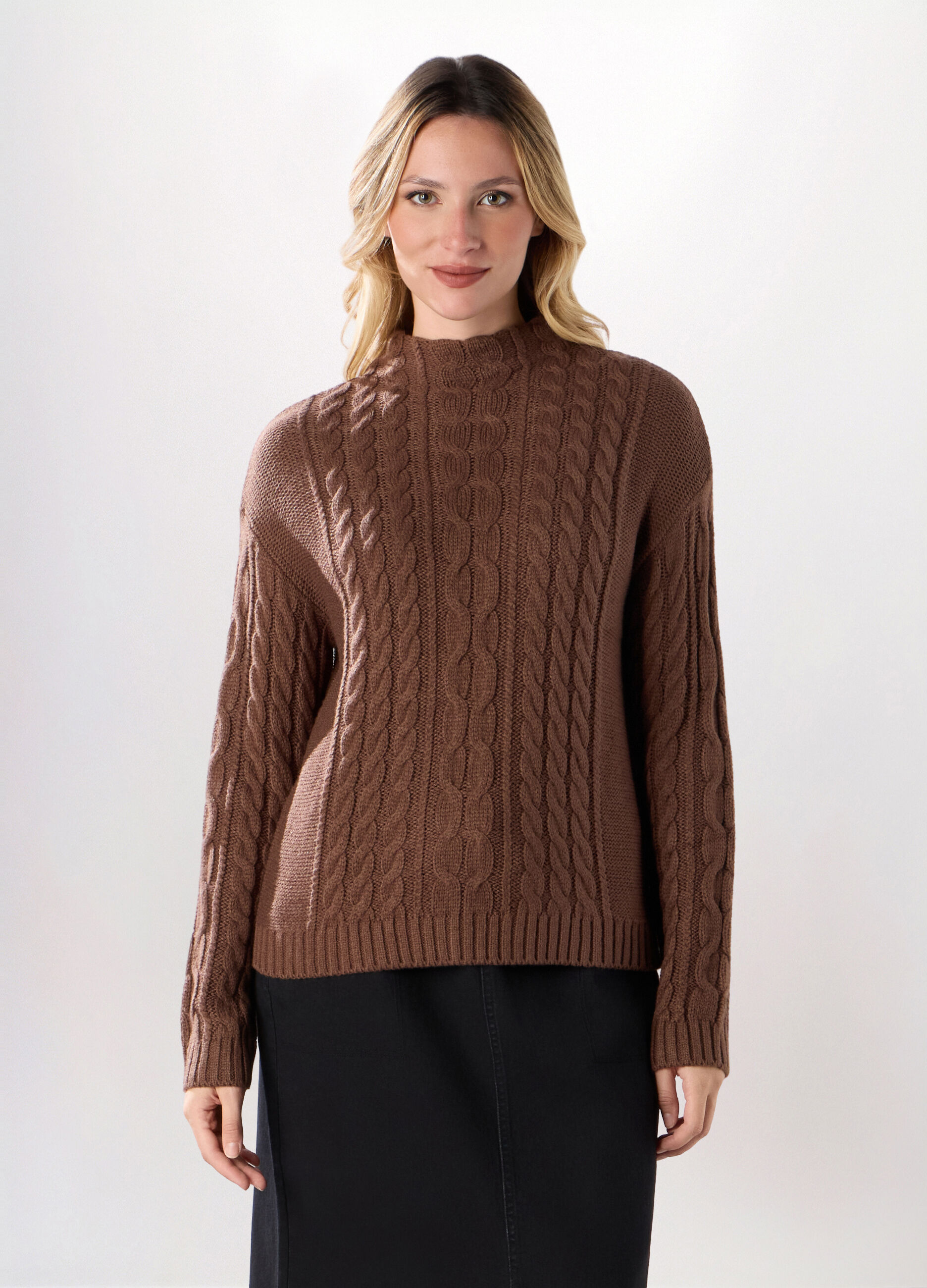 Tricot a treccia donna_0