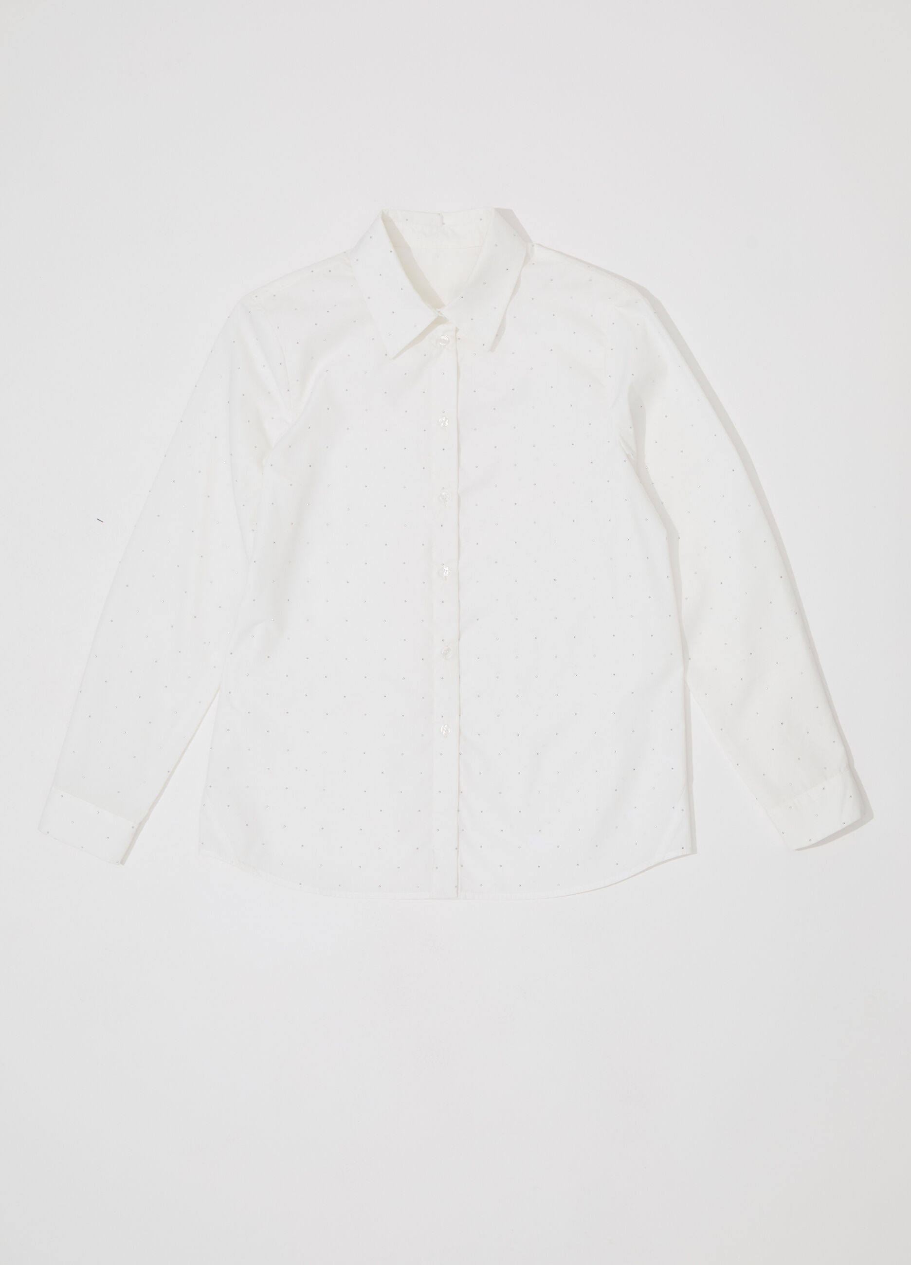 Camicia in cotone con strass donna_4