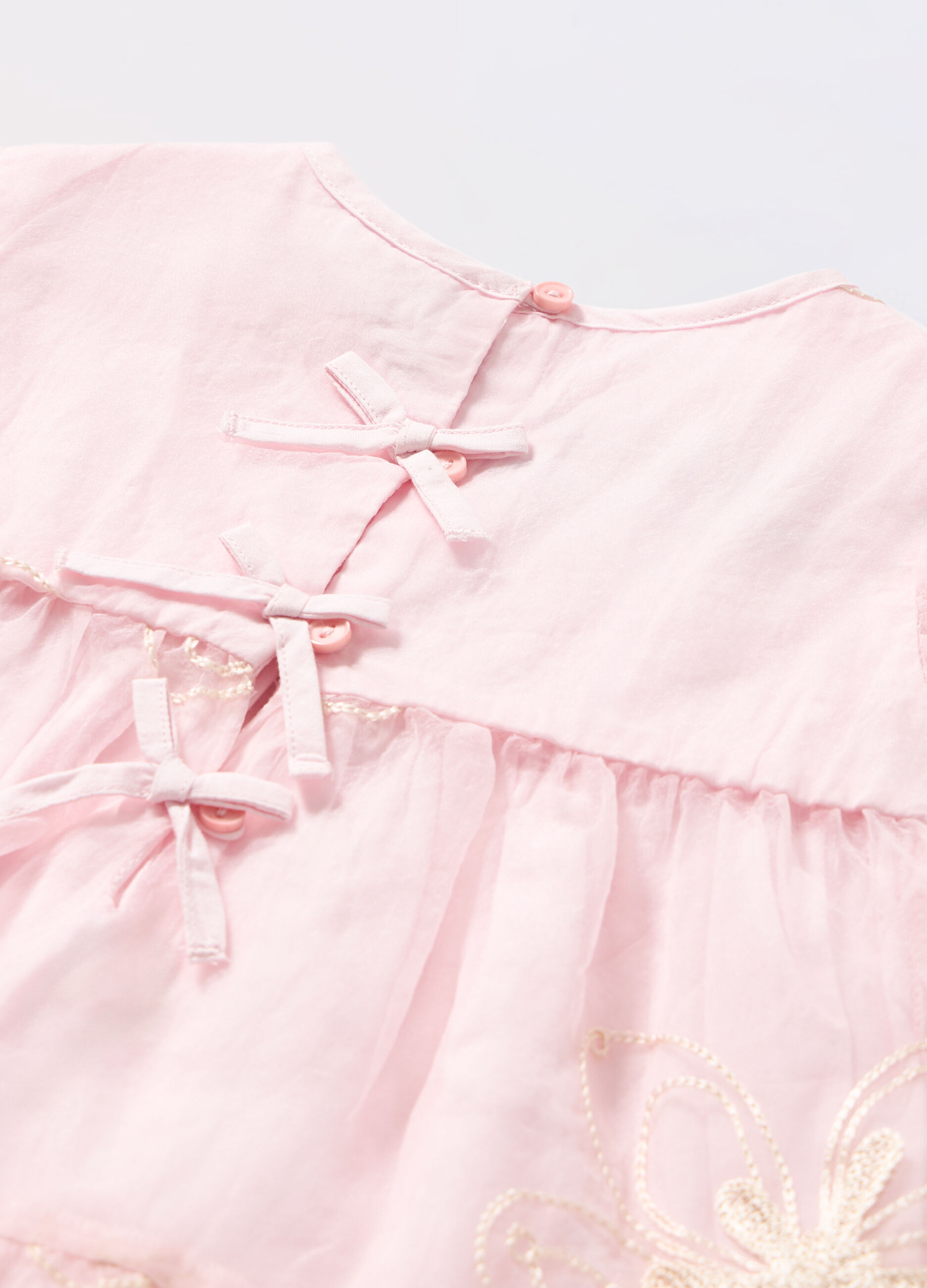 Vestito in organza con ricami neonata