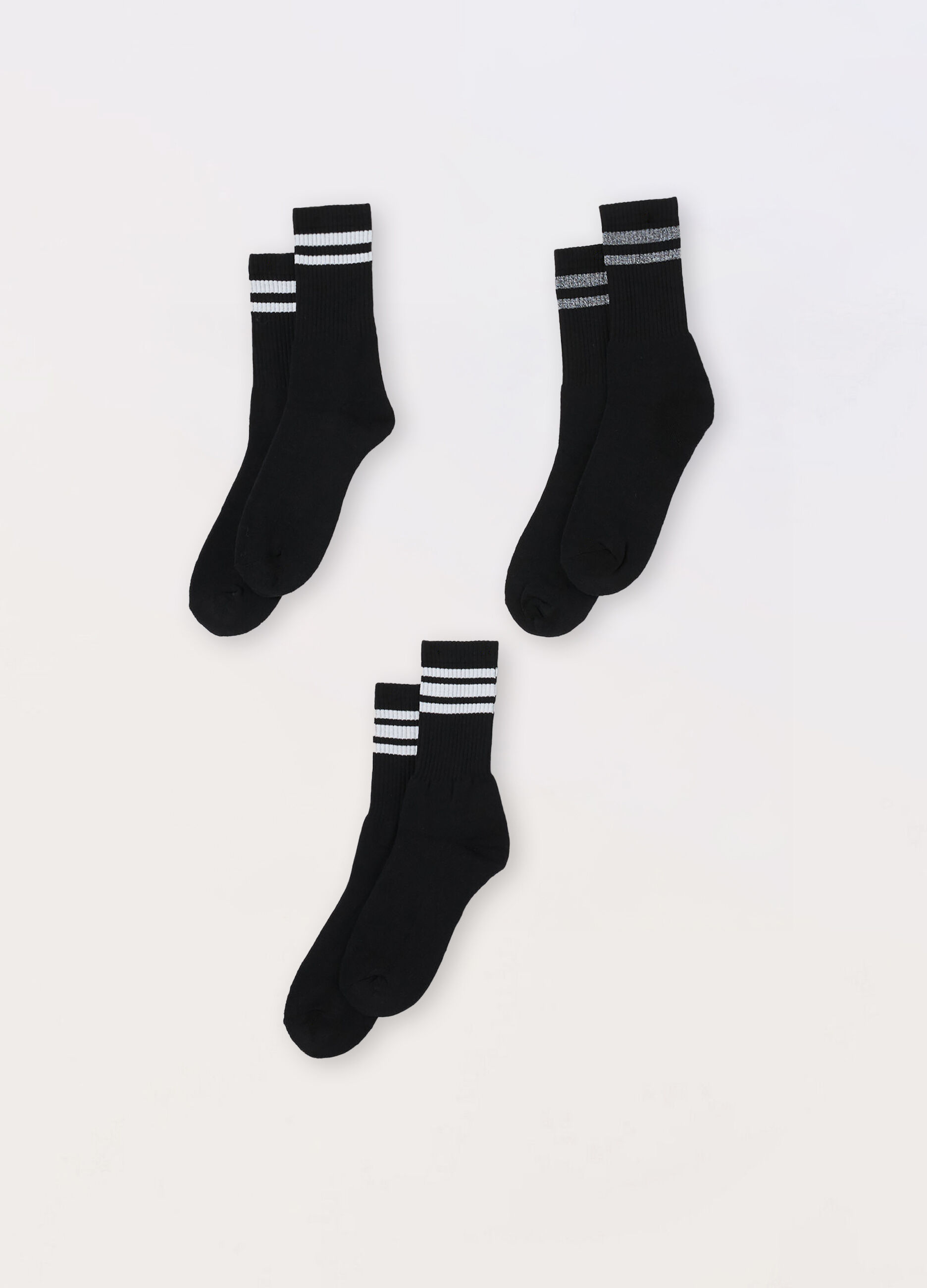3 pack calze corte sportive con righe a contrasto uomo_0