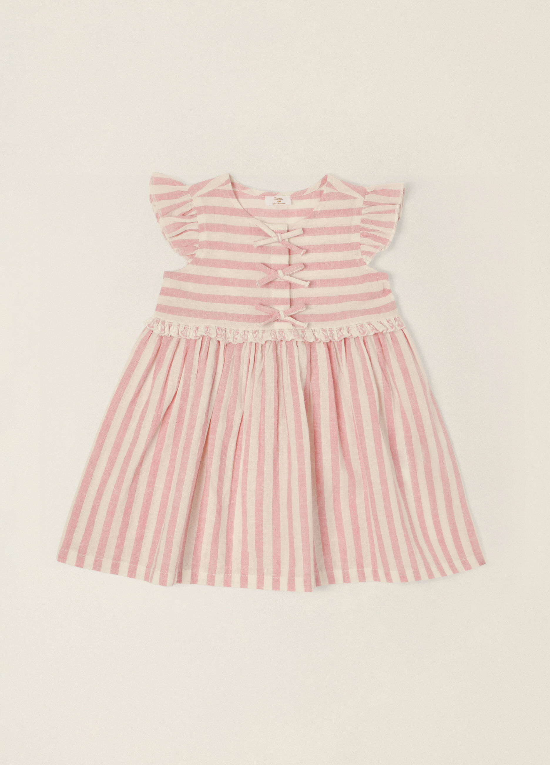 Vestito misto lino a righe IANA_0