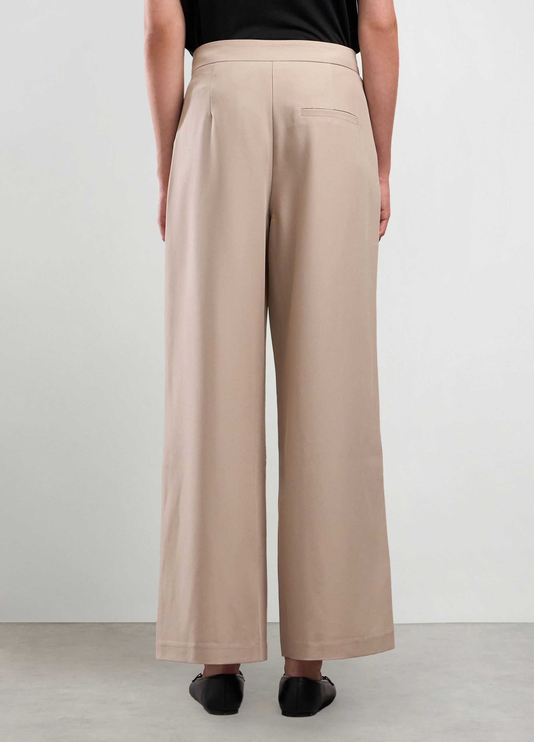 Pantaloni palazzo in misto viscosa stretch donna_1