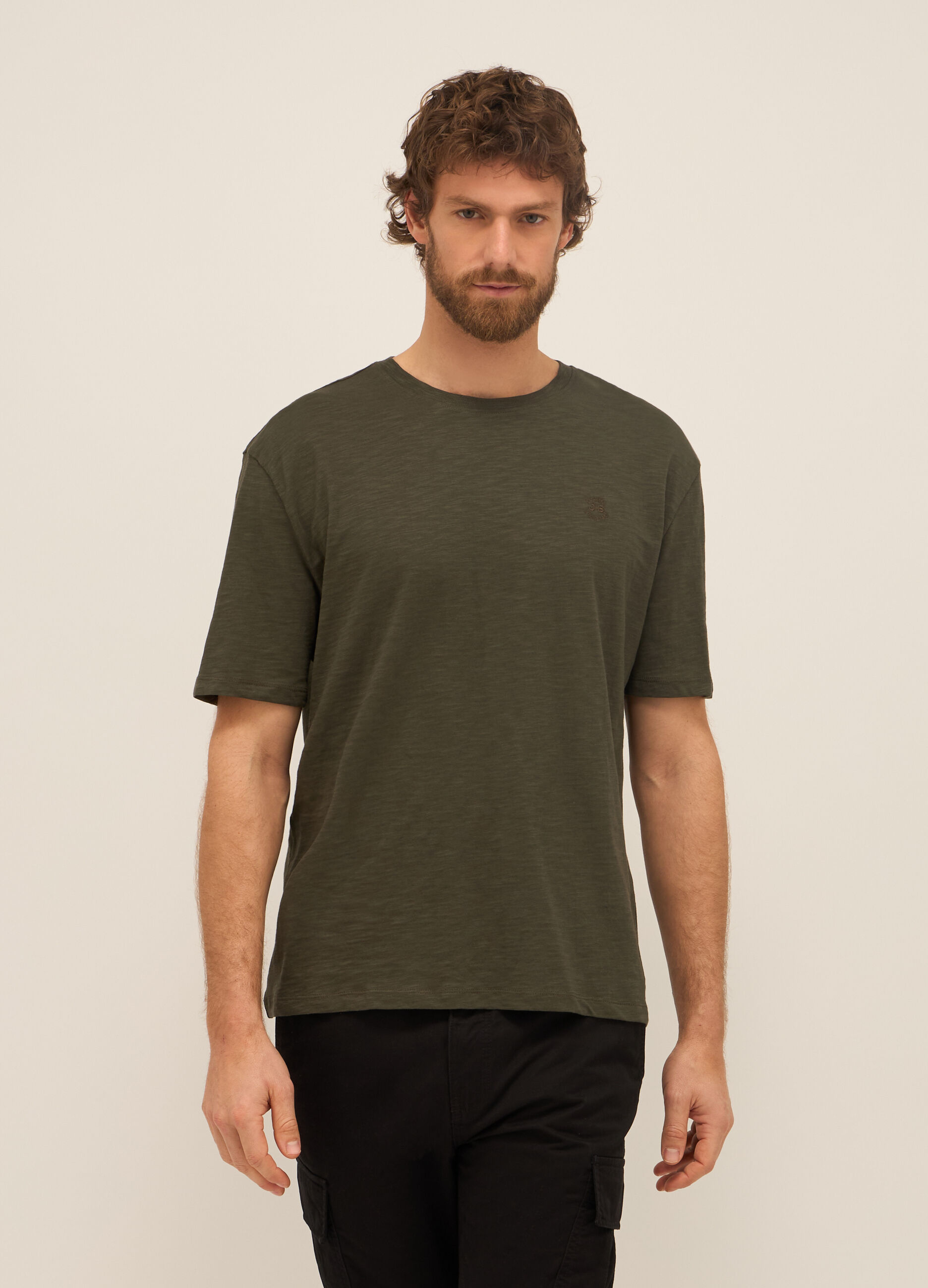 T-shirt in puro cotone con logo uomo