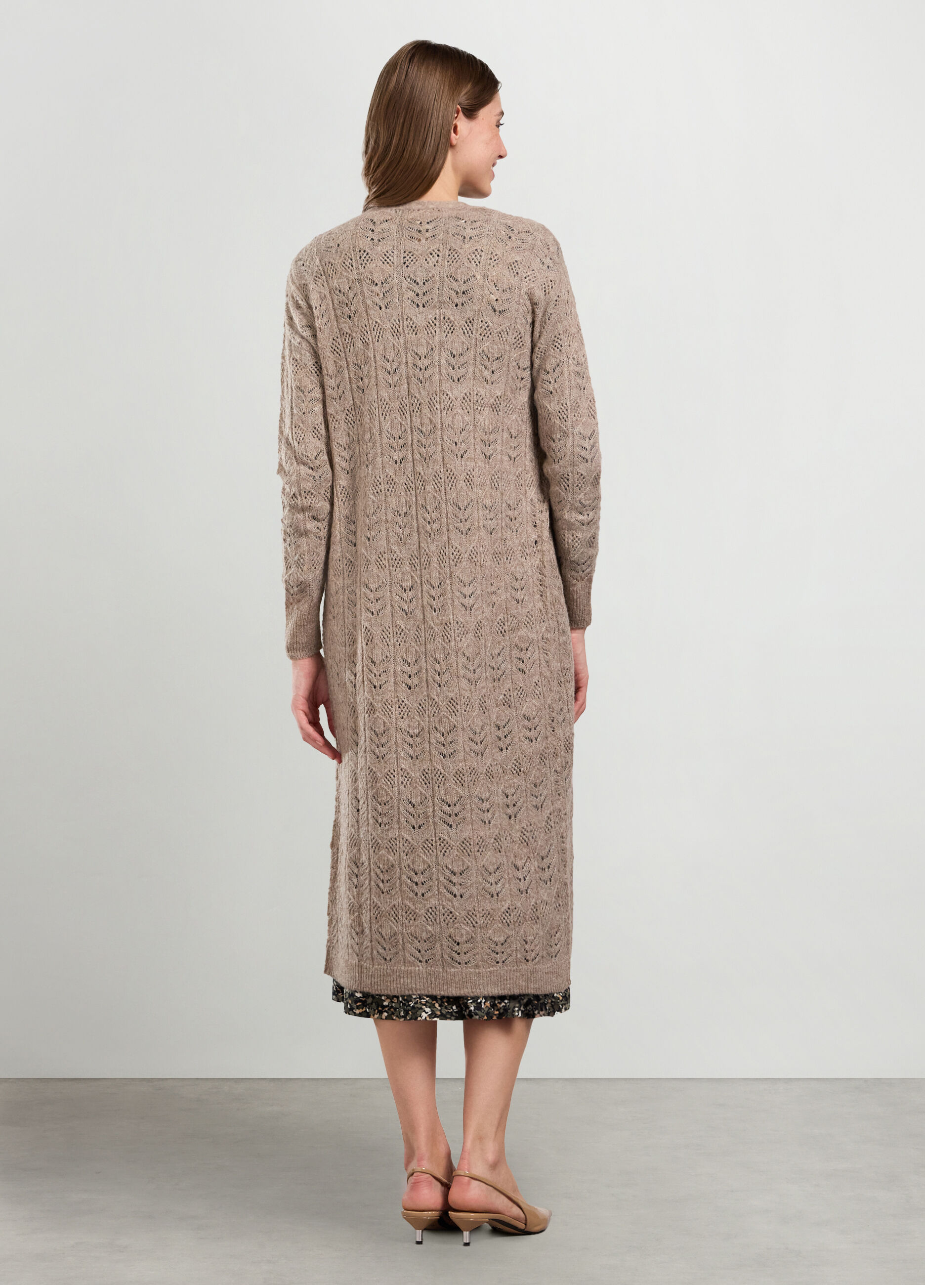 Cardigan lungo misto lana donna_1