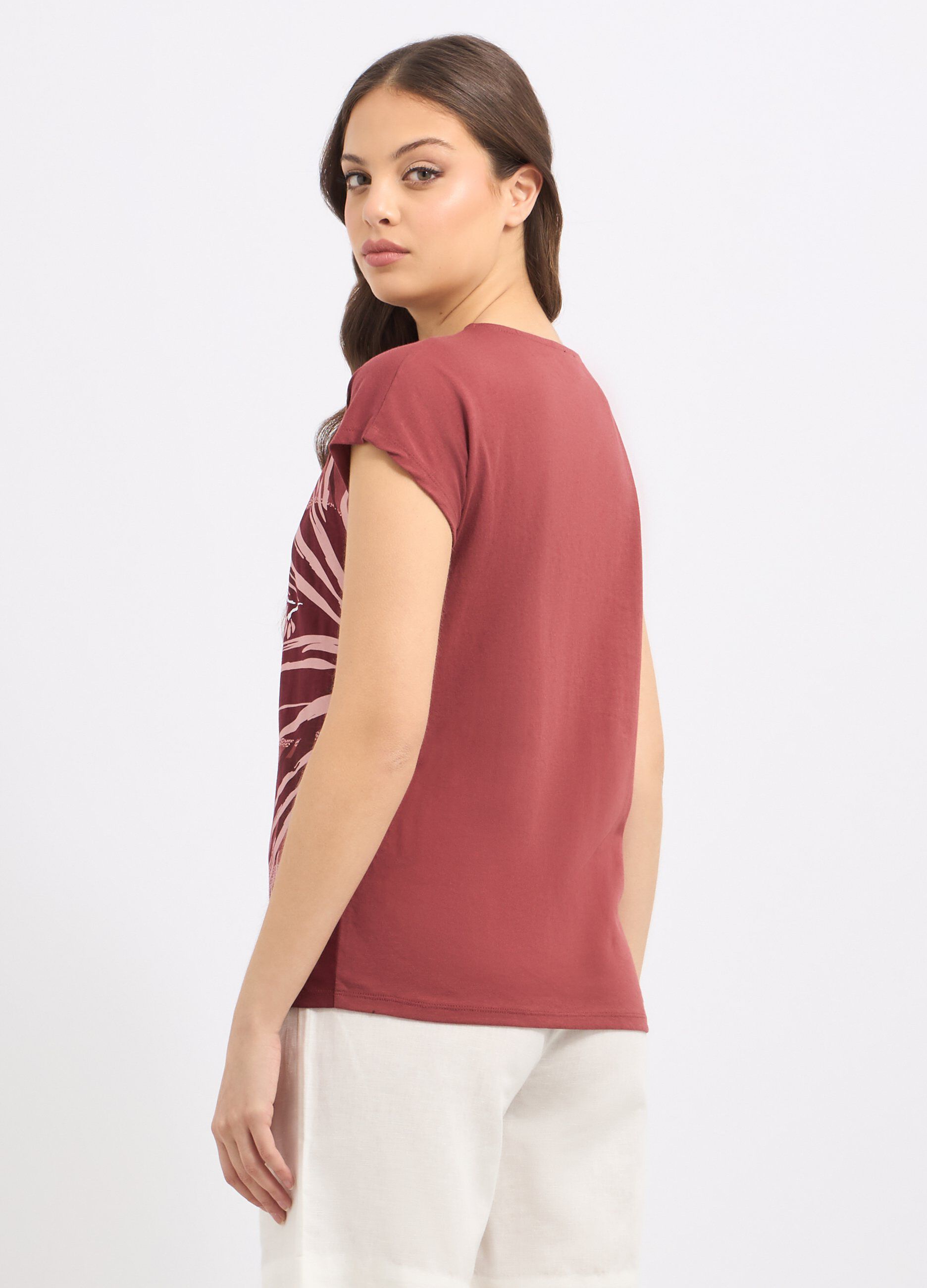 T-shirt in puro cotone con stampa donna_1
