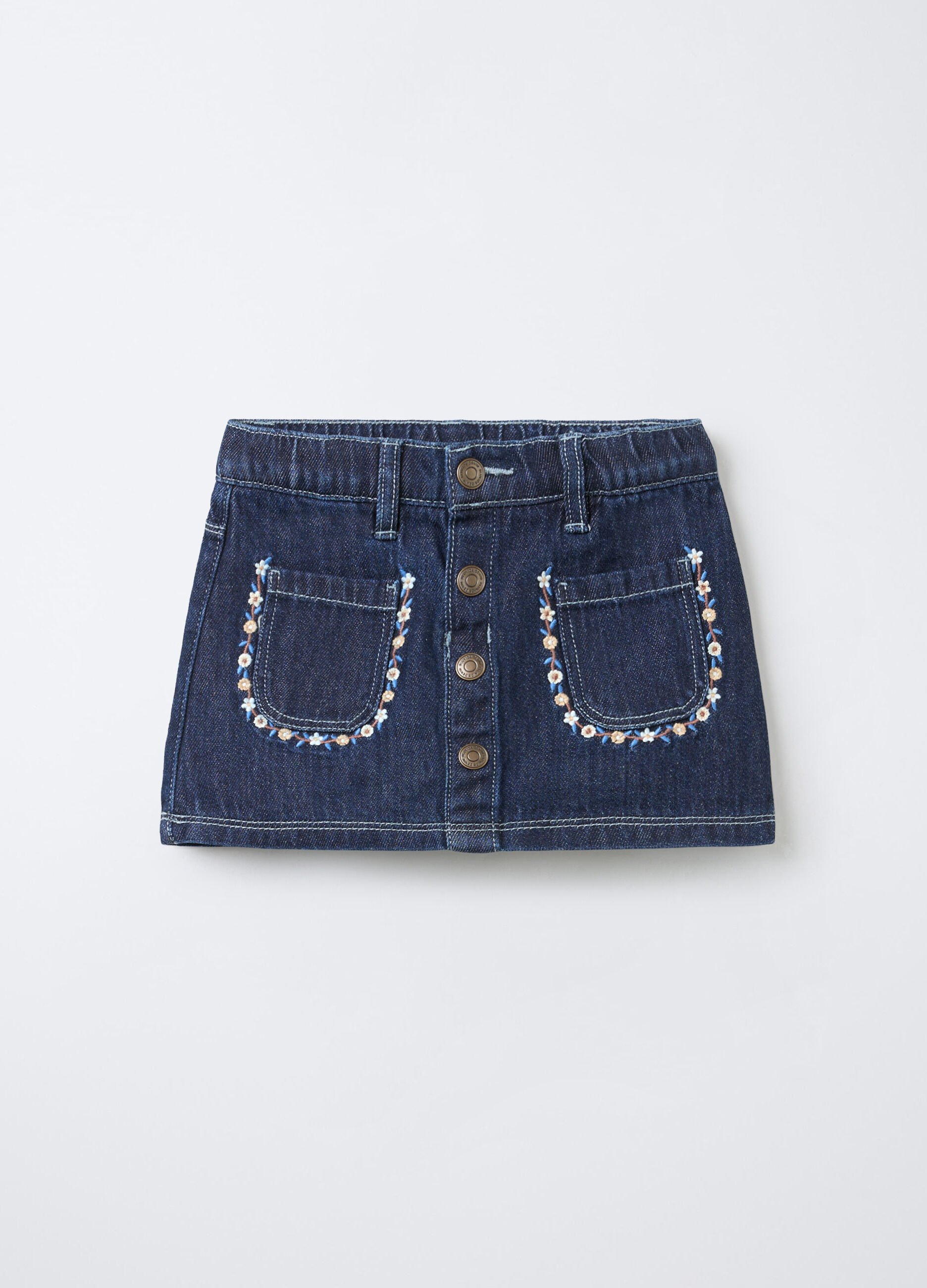 Gonna in denim di cotone misto viscosa Fit Regular bimba_0